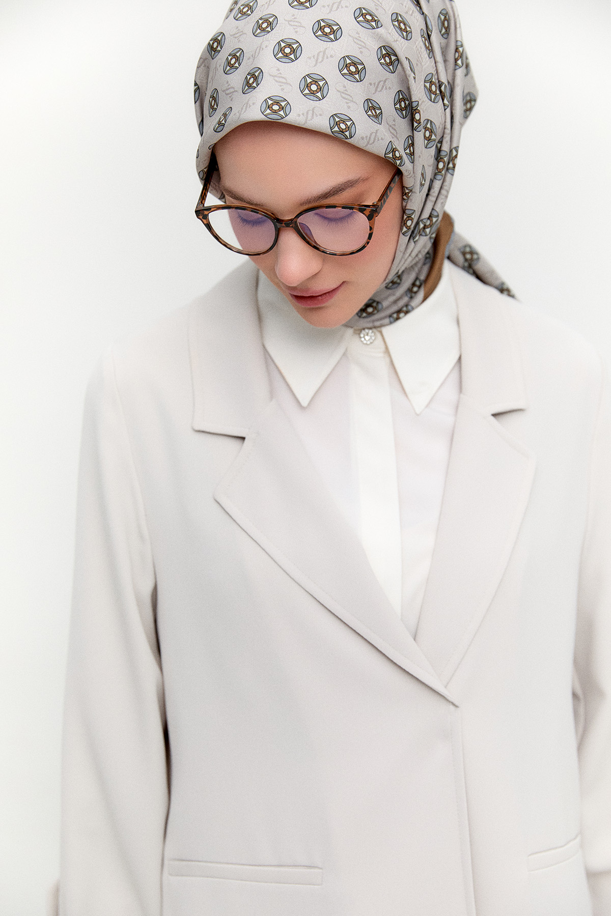 Çizgi Dokulu Krep Ceket, Tesettür Giyim