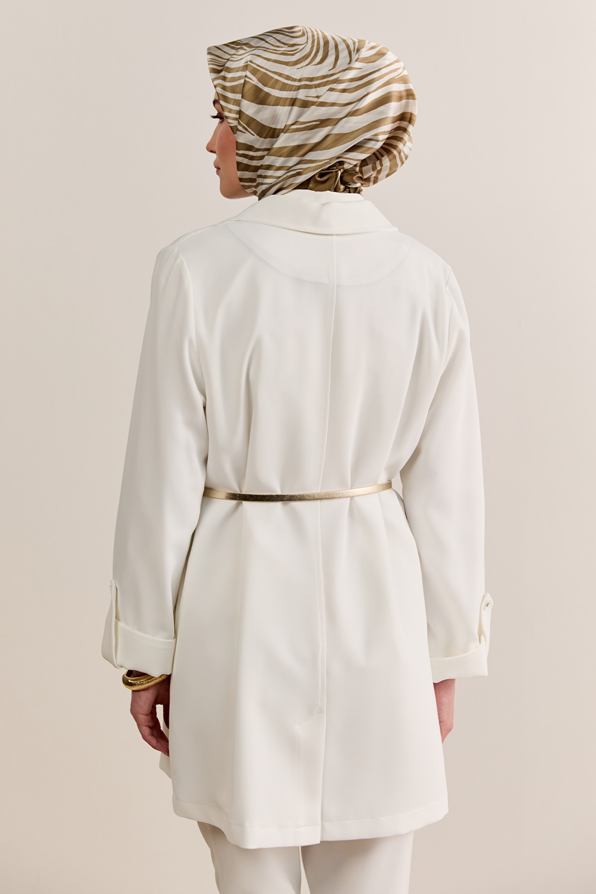 Çizgi Dokulu Krep Ceket, Tesettür Giyim