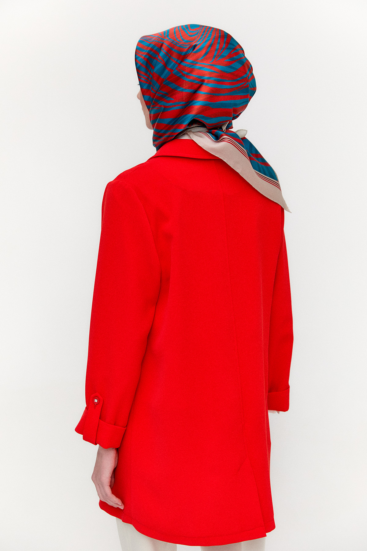 Çizgi Dokulu Krep Ceket, Tesettür Giyim