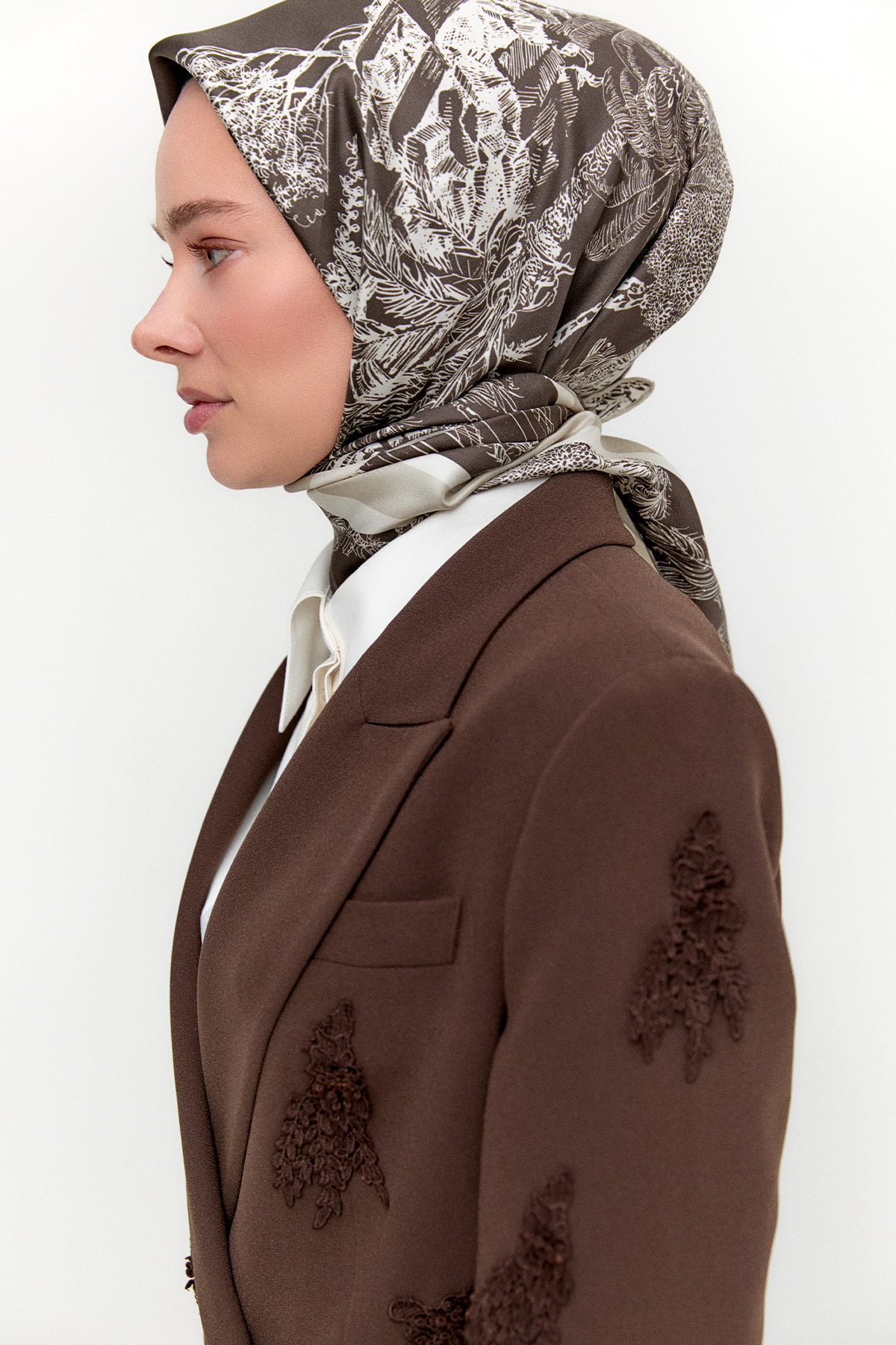 Dantel Aplikeli Blazer Ceket, Tesettür Giyim