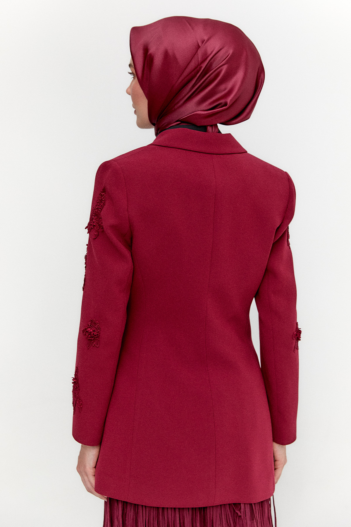 Dantel Aplikeli Blazer Ceket, Tesettür Giyim
