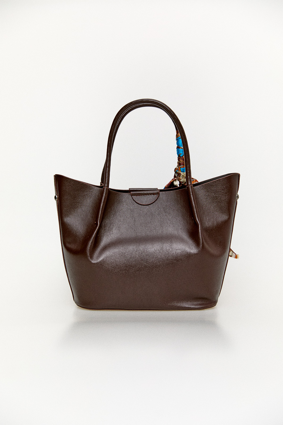 Fularlı Deri Askılı Geniş Çanta, Tesettür Giyim