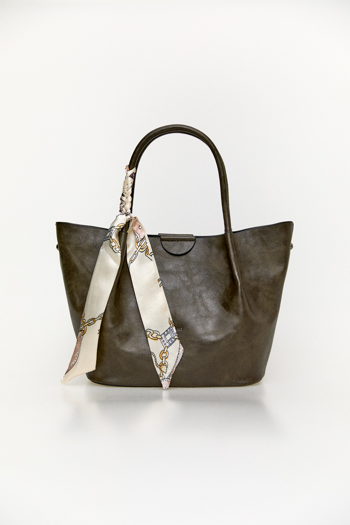 Fularlı Deri Askılı Geniş Çanta, Tesettür Giyim