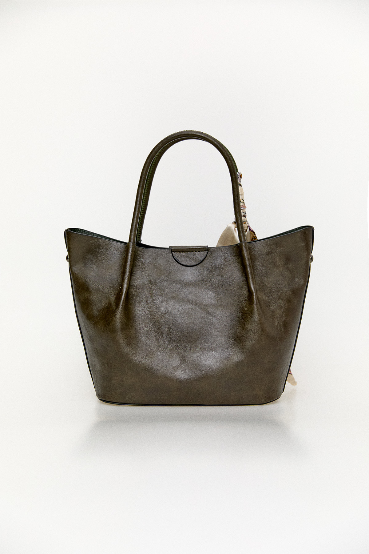 Fularlı Deri Askılı Geniş Çanta, Tesettür Giyim