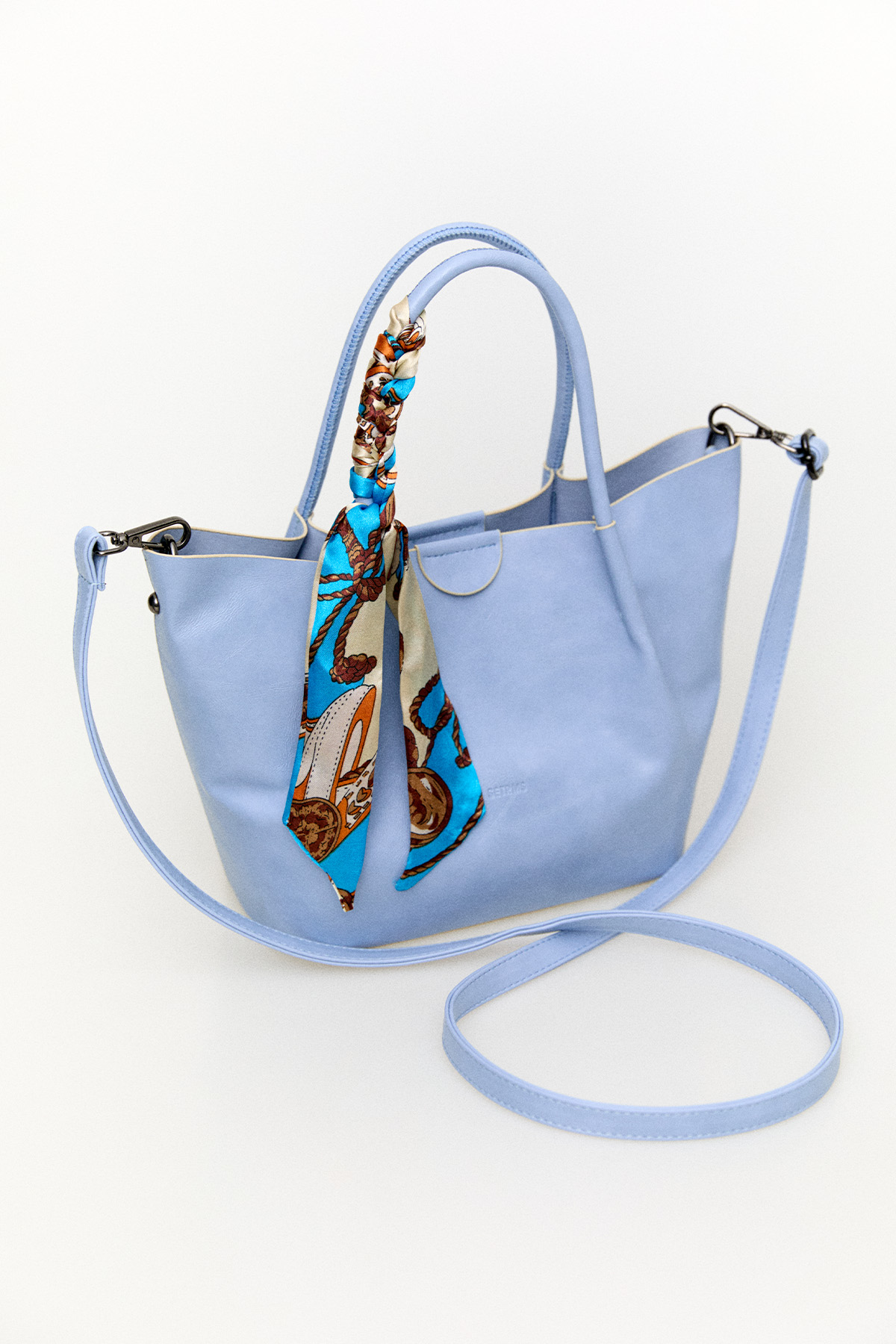 Fularlı Deri Askılı Geniş Çanta, Tesettür Giyim