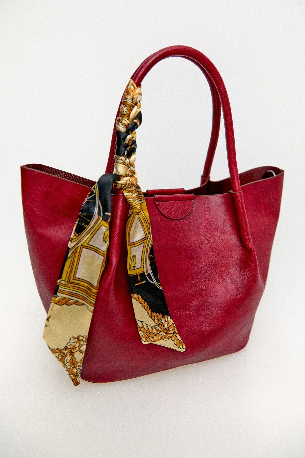 Fularlı Deri Askılı Geniş Çanta, Tesettür Giyim