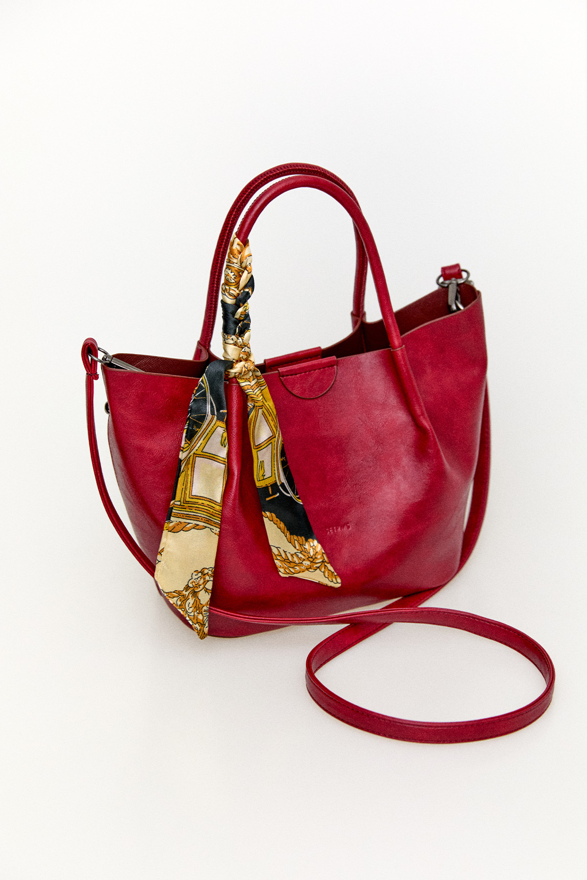 Fularlı Deri Askılı Geniş Çanta, Tesettür Giyim