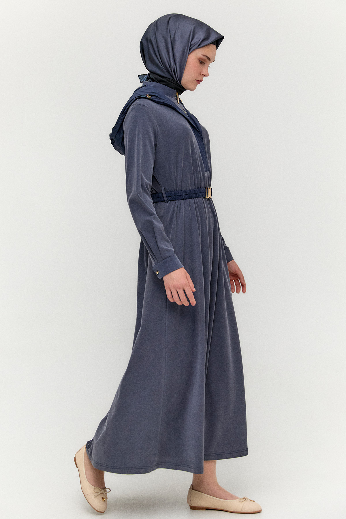 Kapüşonlu Modal Elbise, Tesettür Giyim