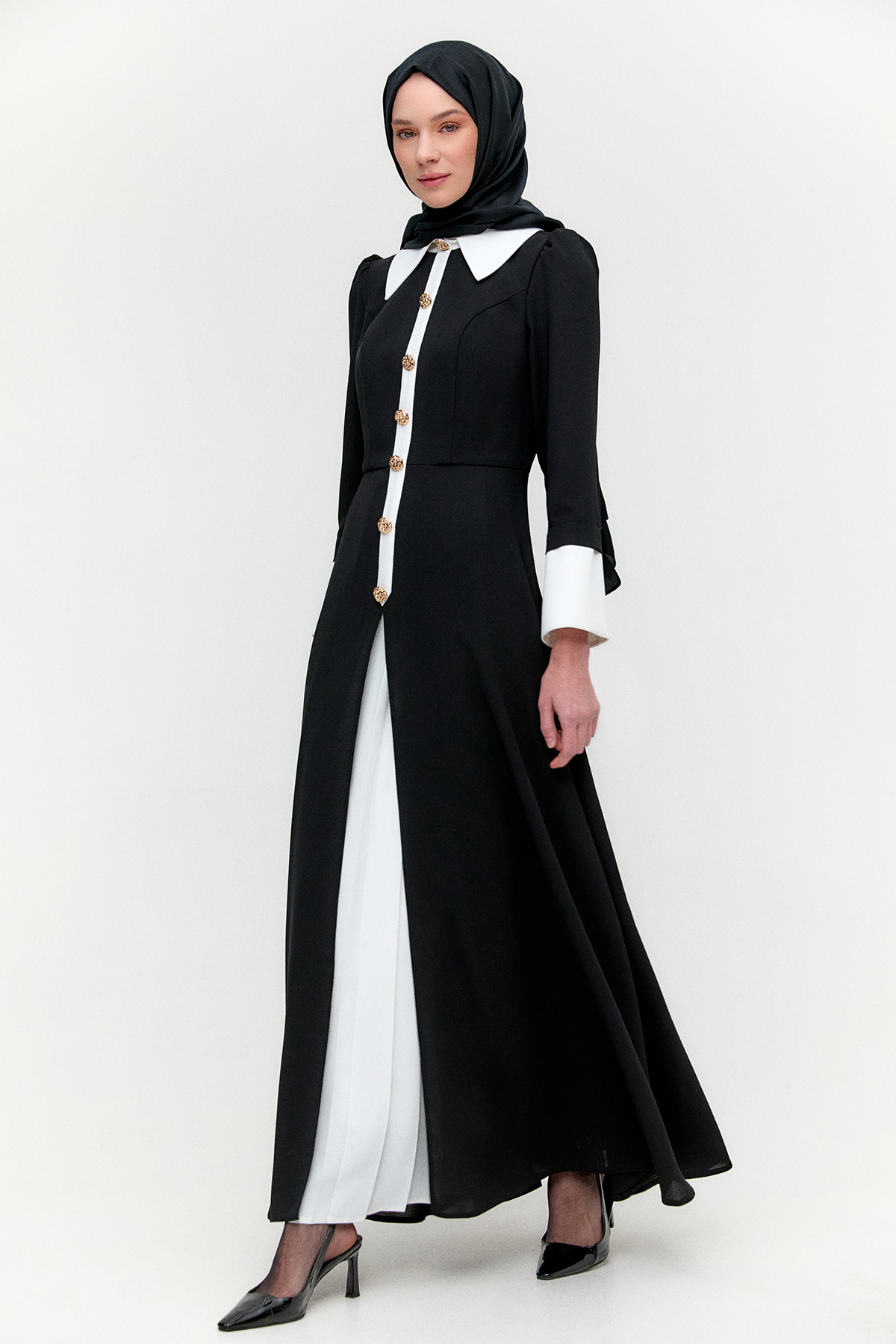 Renk Bloklu Elbise, Tesettür Giyim