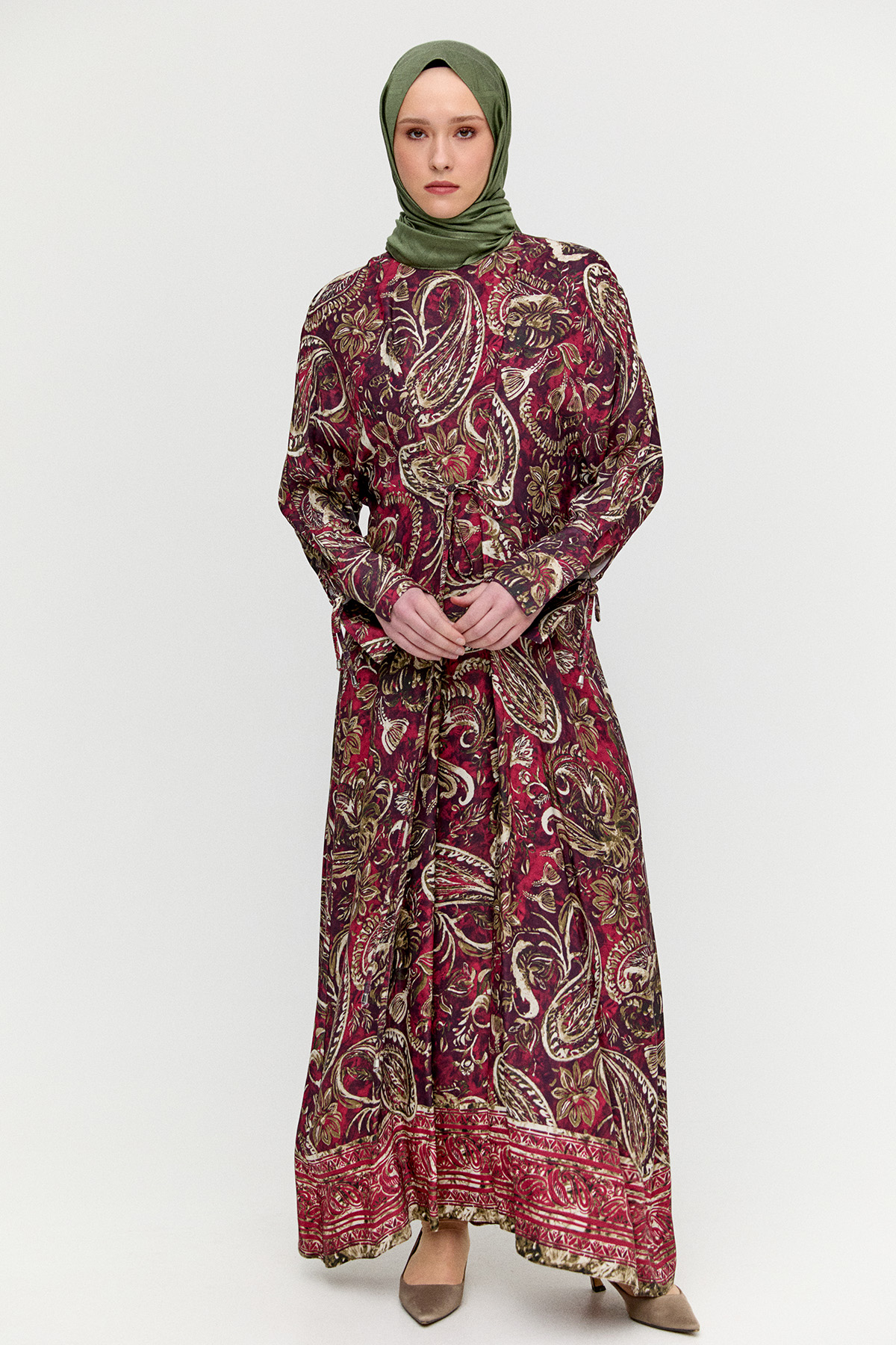 Etnik Desenli Elbise, Tesettür Giyim