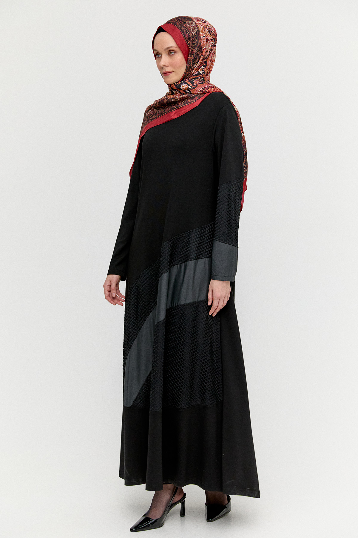 File Detaylı Sandy Elbise, Tesettür Giyim