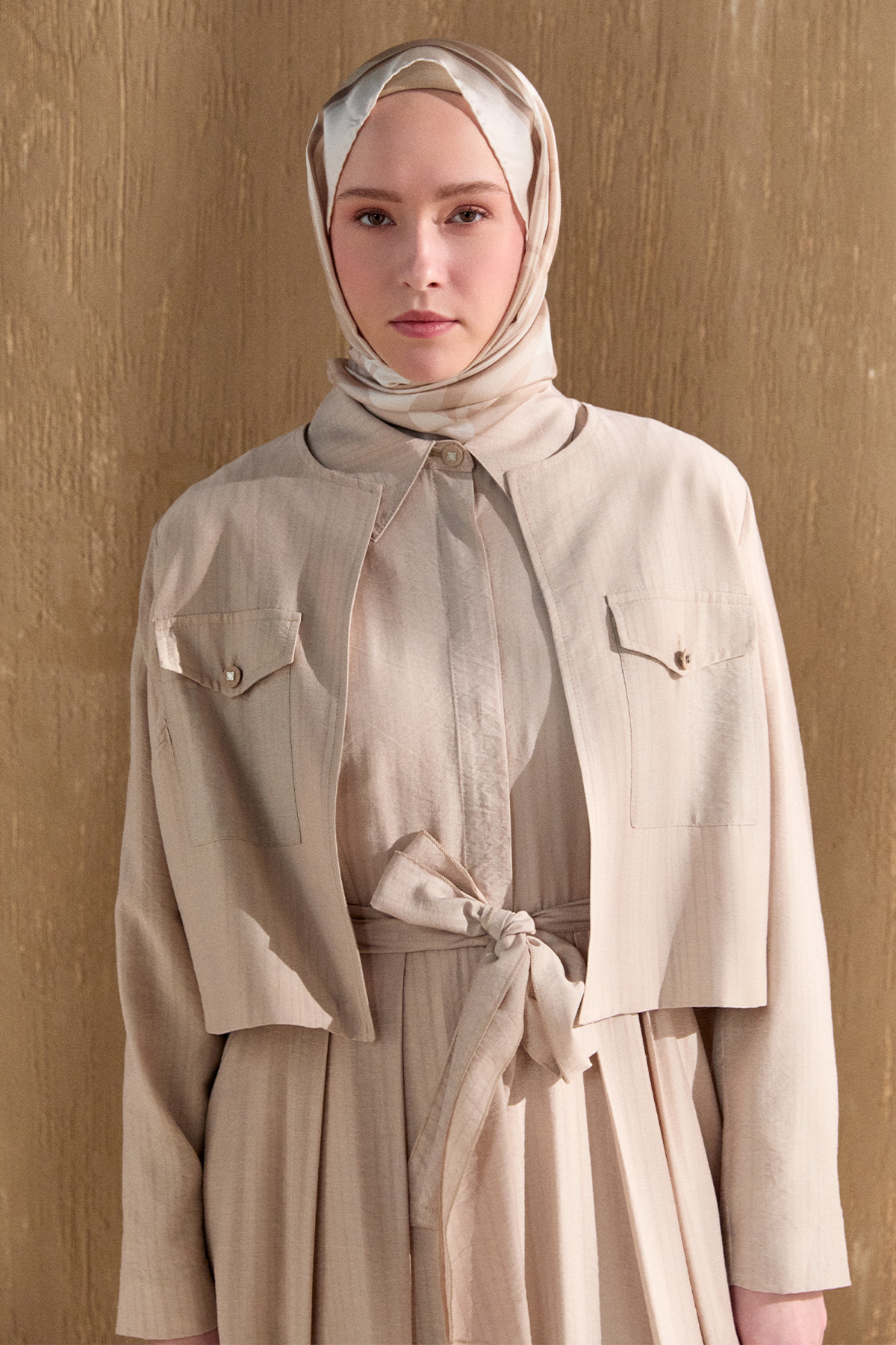 Kuşaklı Ceketli Elbise, Tesettür Giyim