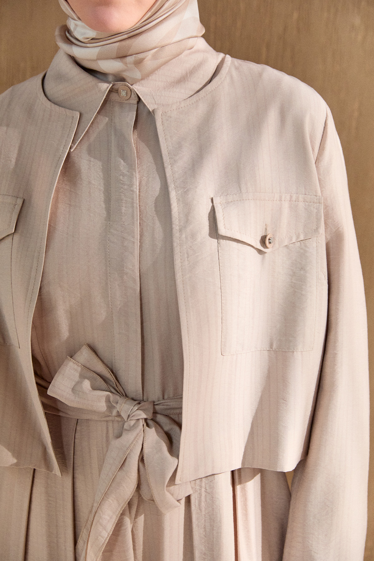 Kuşaklı Ceketli Elbise, Tesettür Giyim