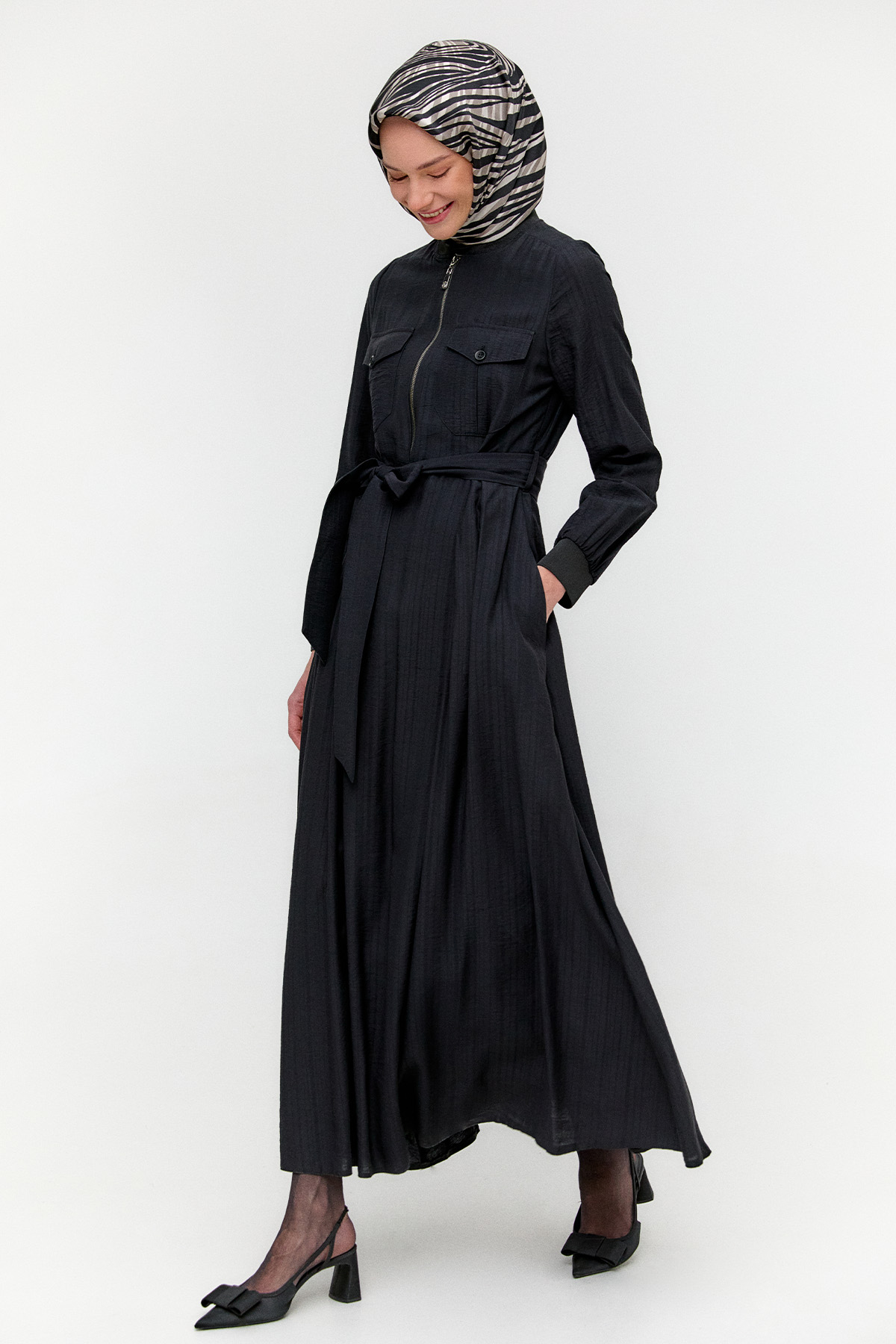 Fermuarlı Bomber Elbise, Tesettür Giyim