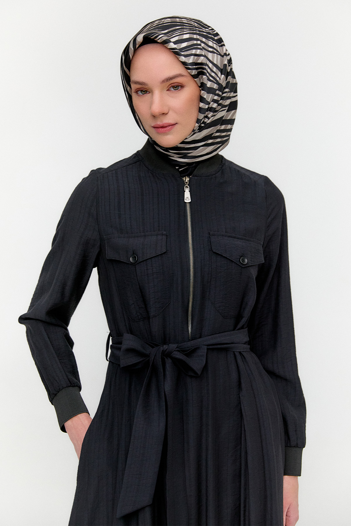 Fermuarlı Bomber Elbise, Tesettür Giyim
