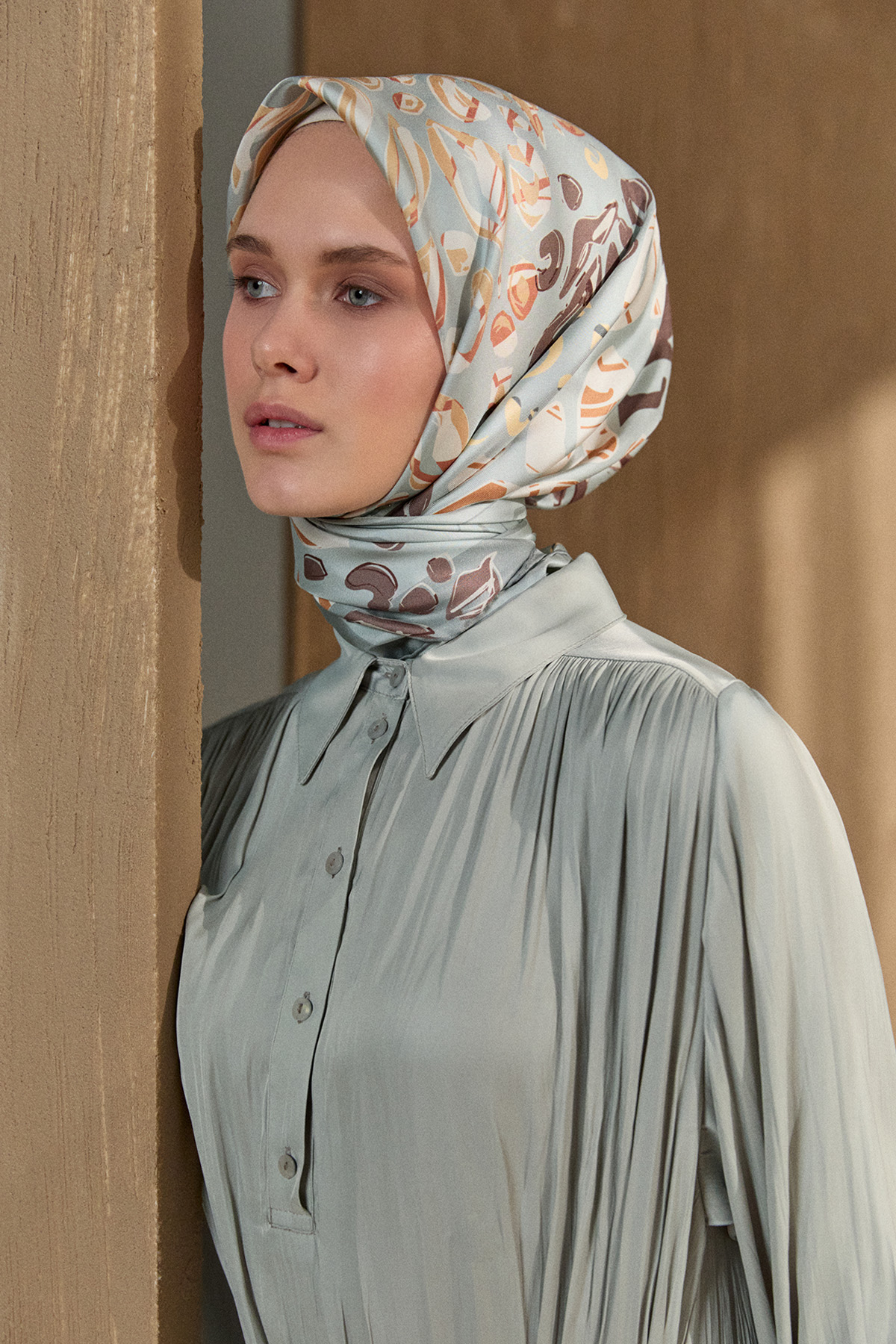 Kırışık Efektli Kuşaklı Elbise, Tesettür Giyim