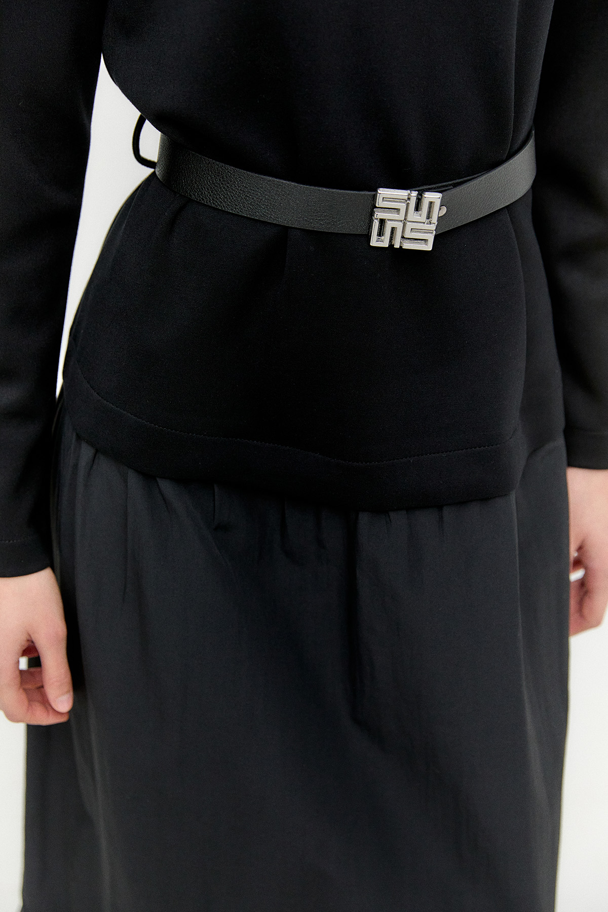 Logo Kemerli Büzgülü Elbise, Tesettür Giyim