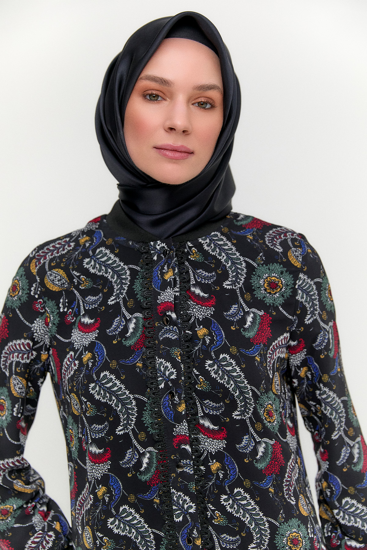 Şal Desenli Şifon Elbise, Tesettür Giyim