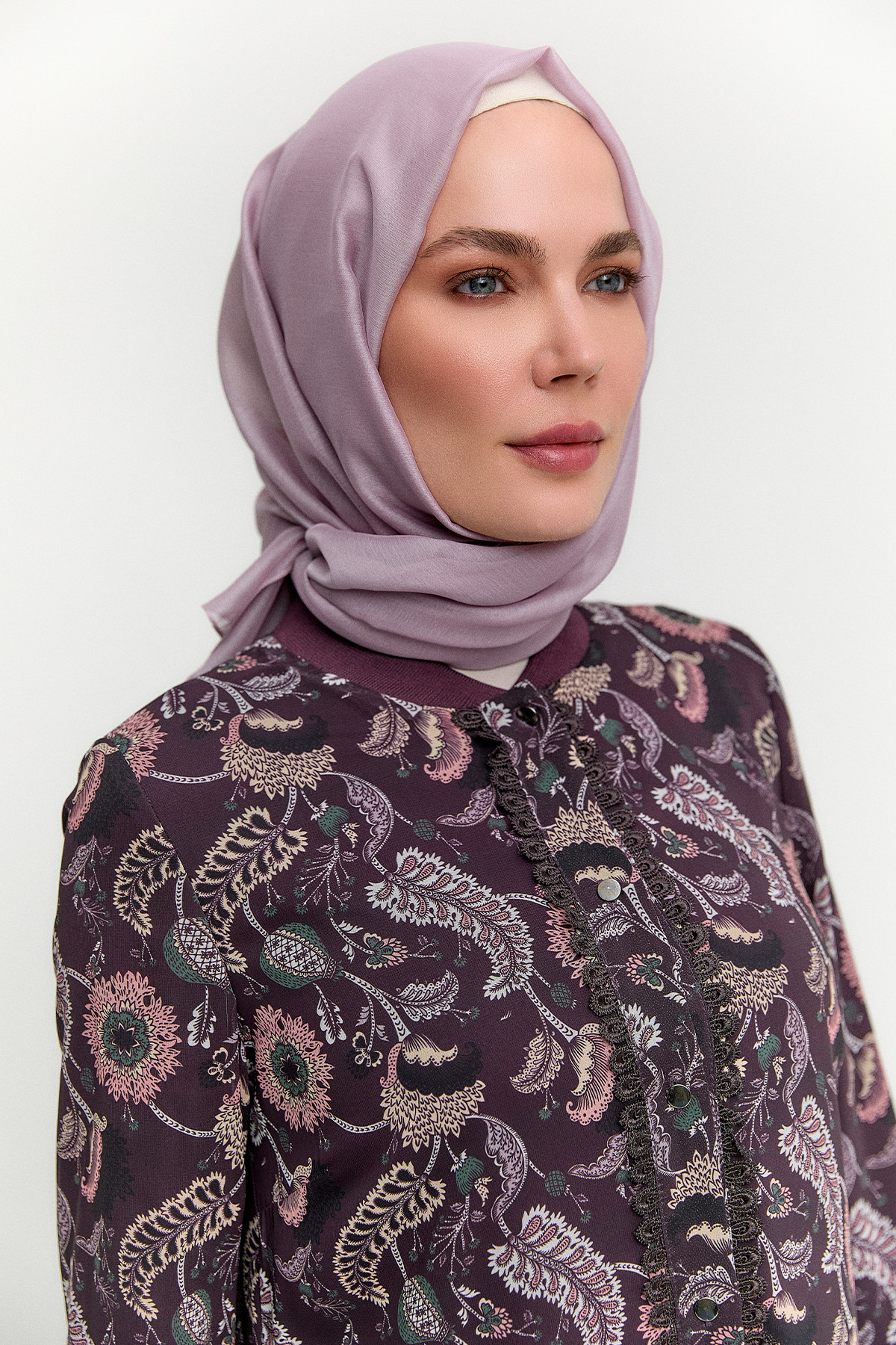 Şal Desenli Şifon Elbise, Tesettür Giyim
