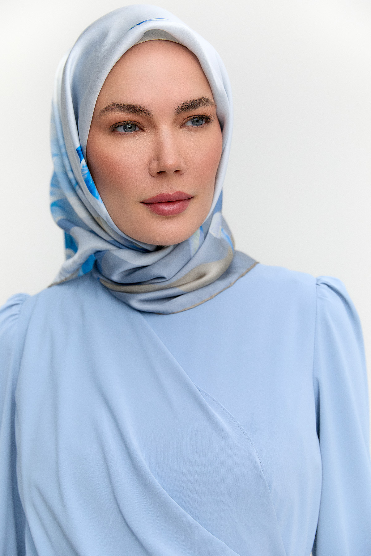 Volanlı Kuşaklı Krep Elbise, Tesettür Giyim