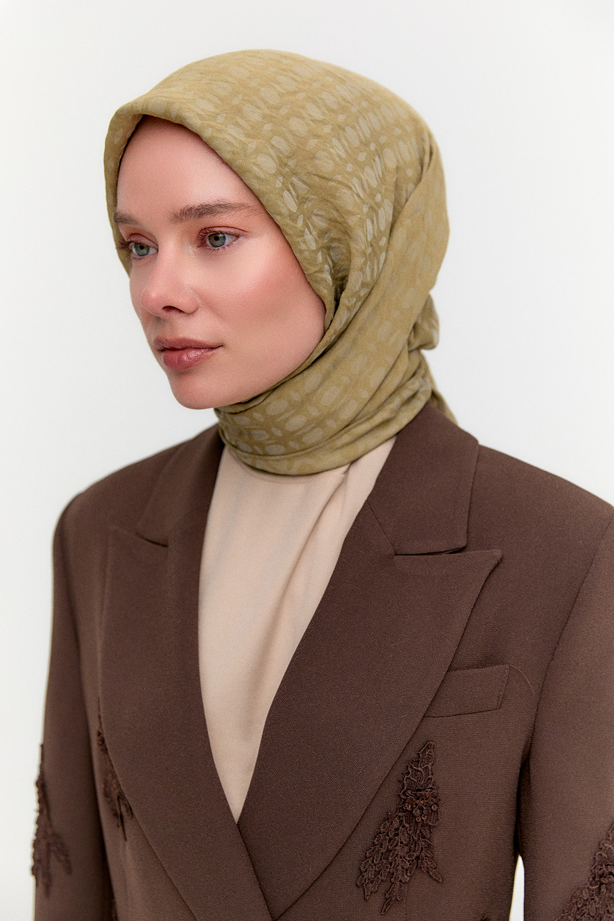 Oval Desenli Viskon Eşarp, Tesettür Giyim