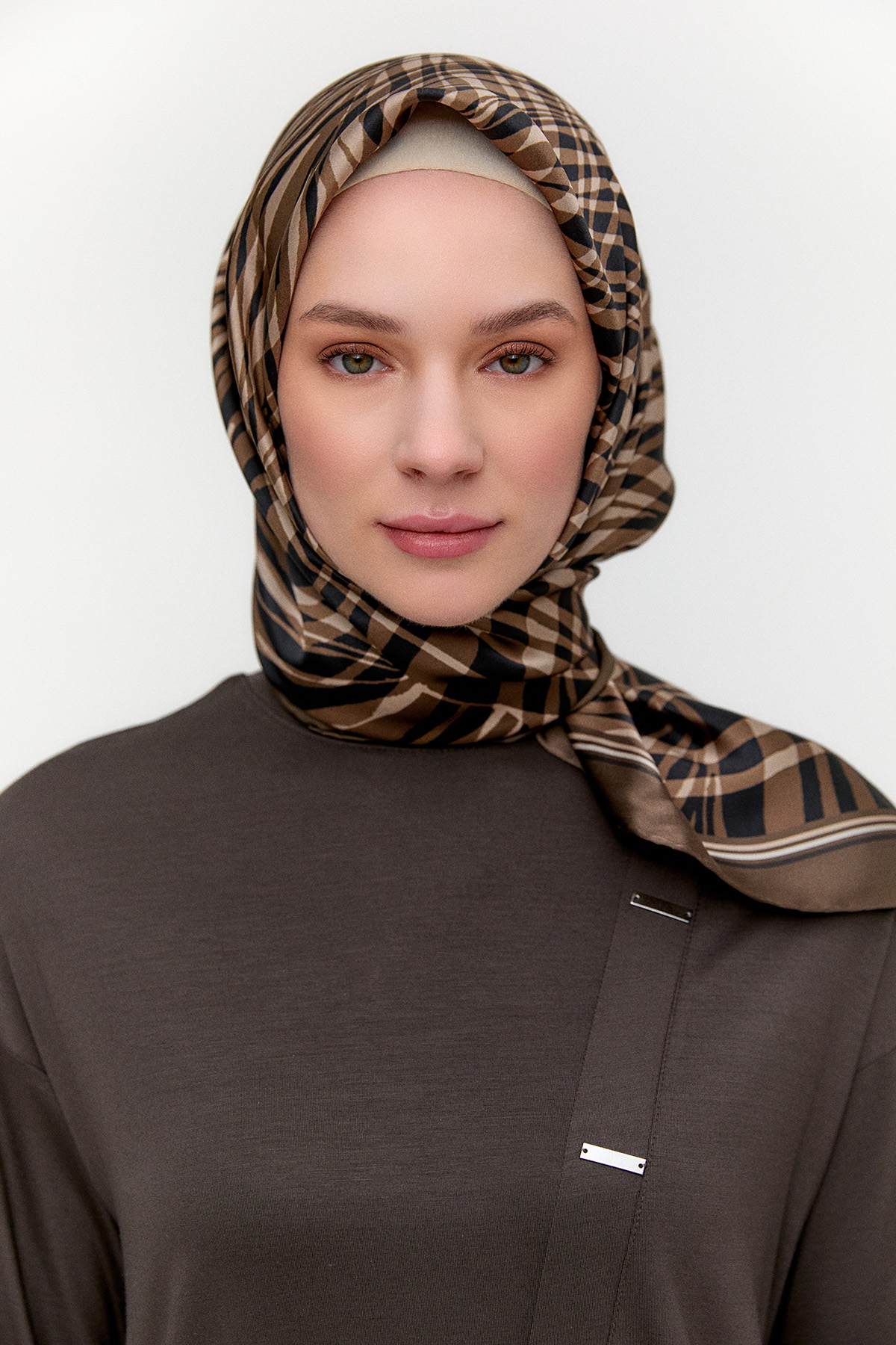 Zebra Desenli Sura İpek Eşarp, Tesettür Giyim