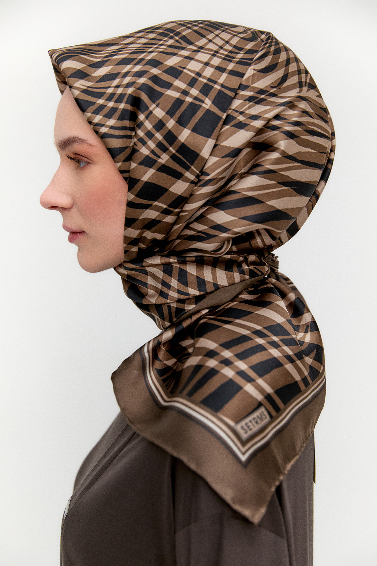 Zebra Desenli Sura İpek Eşarp, Tesettür Giyim