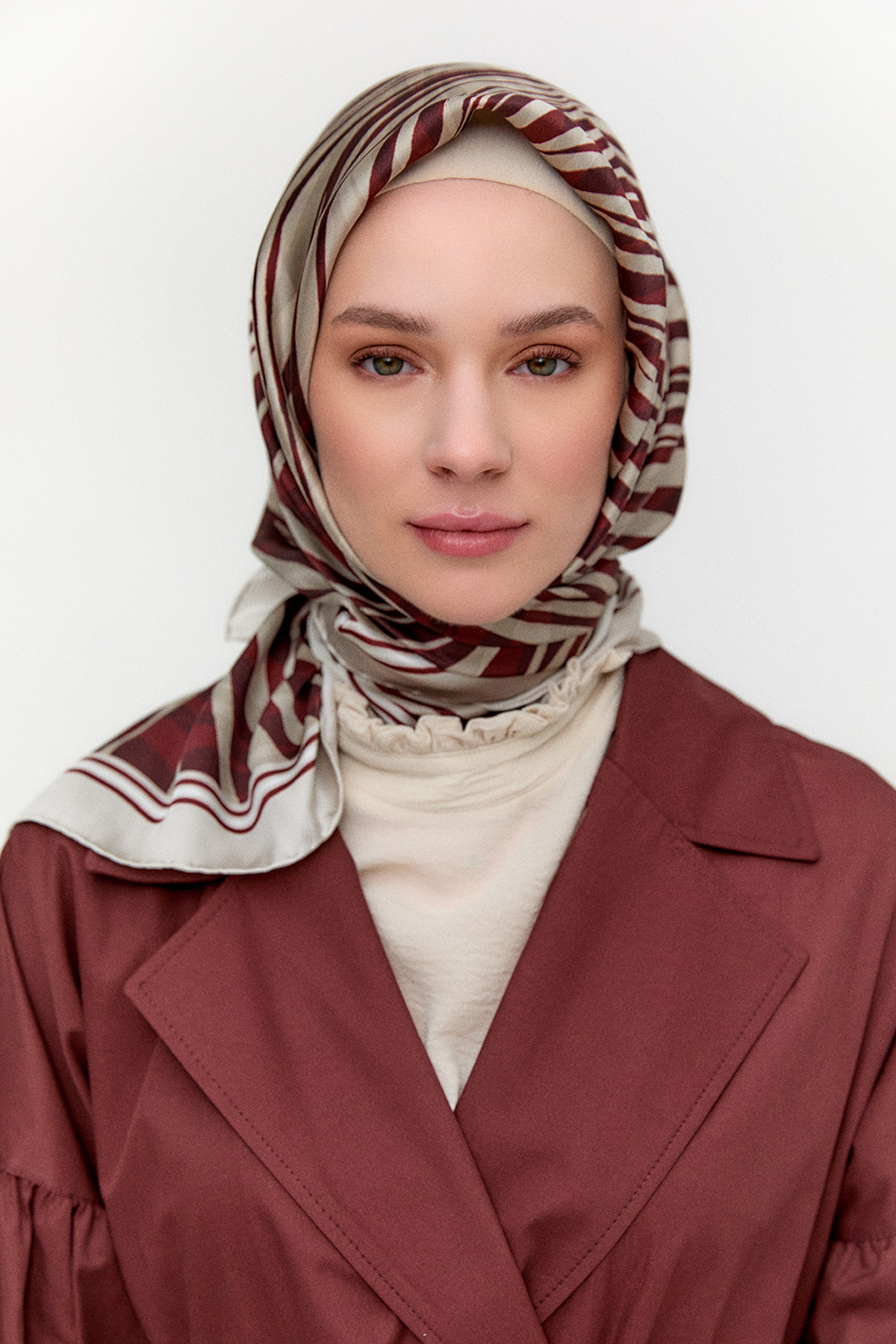 Zebra Desenli Sura İpek Eşarp, Tesettür Giyim