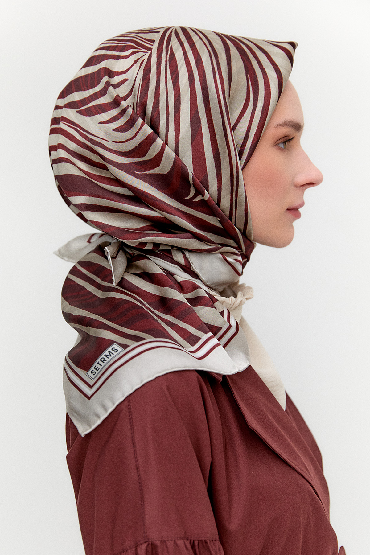 Zebra Desenli Sura İpek Eşarp, Tesettür Giyim