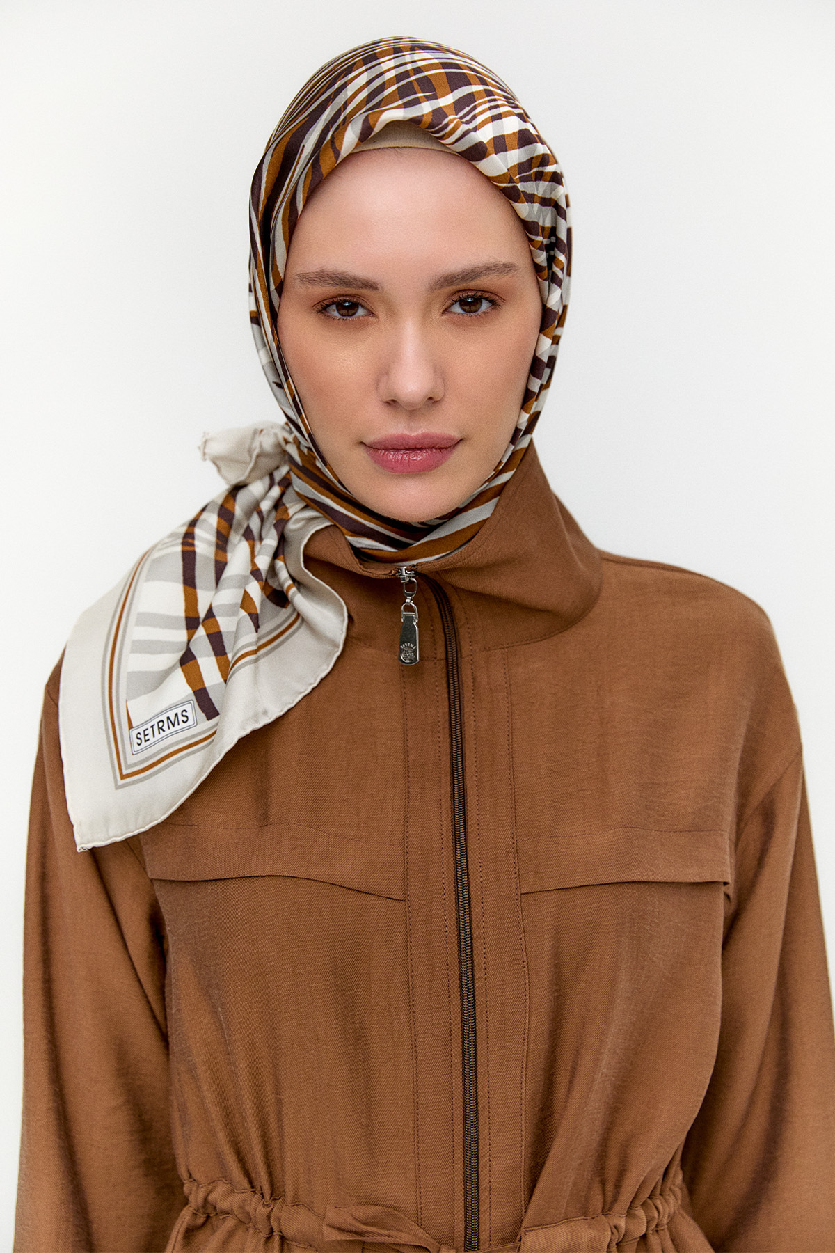 Zebra Desenli Sura İpek Eşarp, Tesettür Giyim