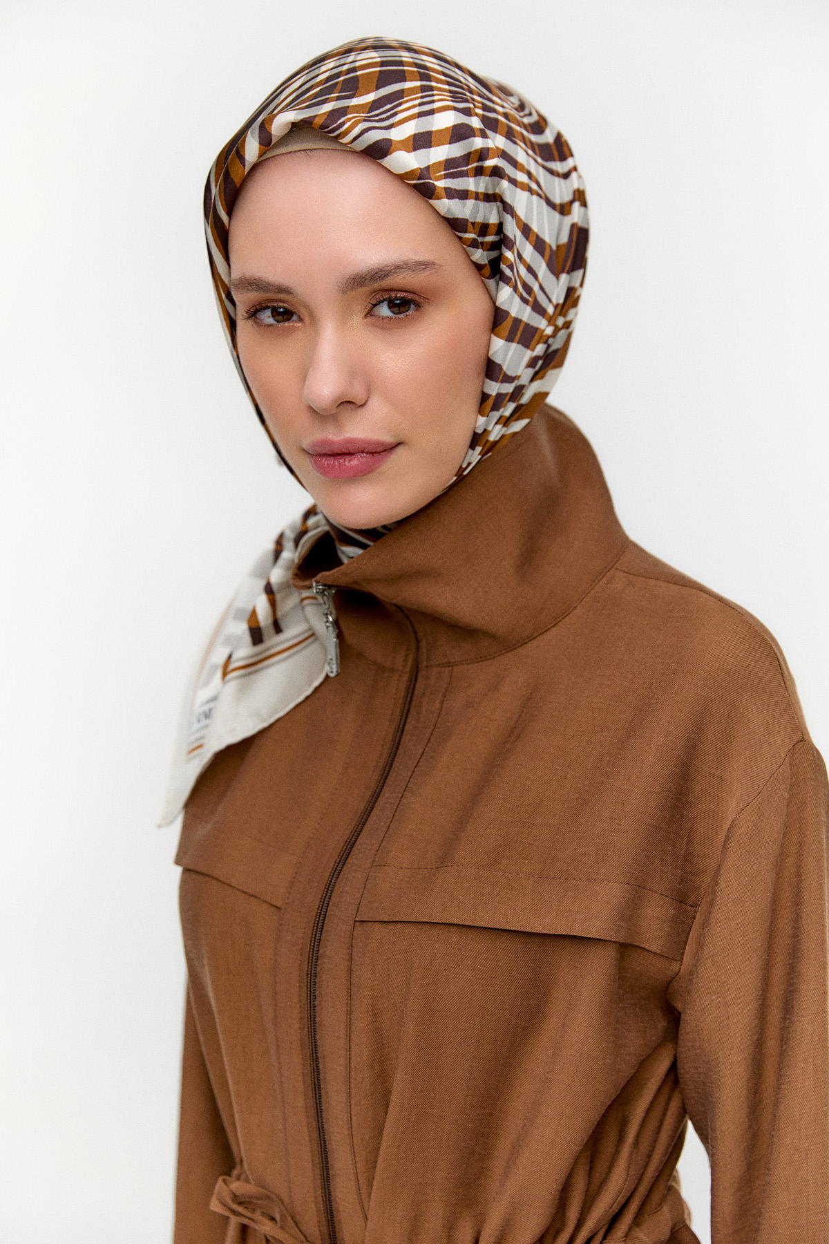 Zebra Desenli Sura İpek Eşarp, Tesettür Giyim