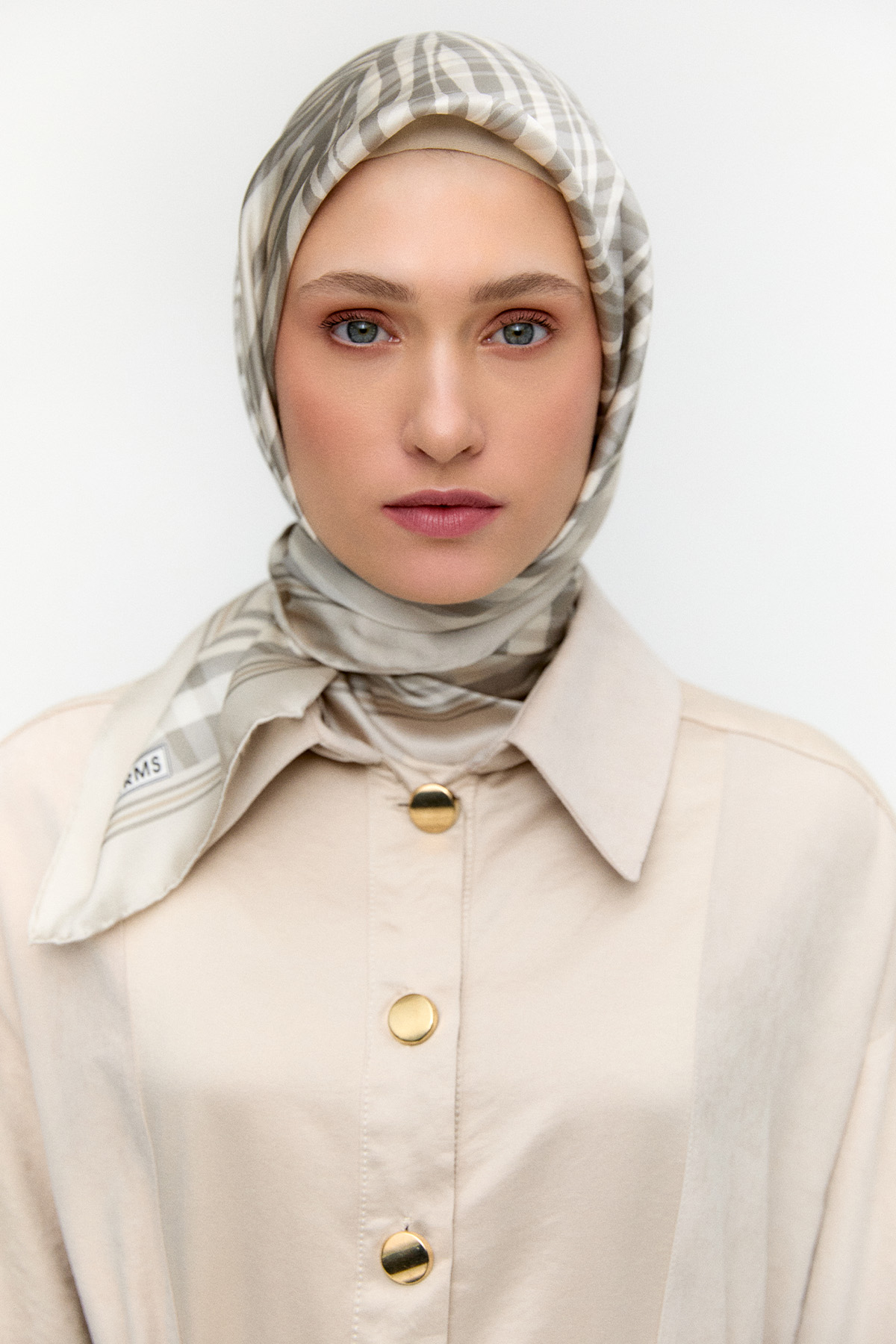 Zebra Desenli Sura İpek Eşarp, Tesettür Giyim