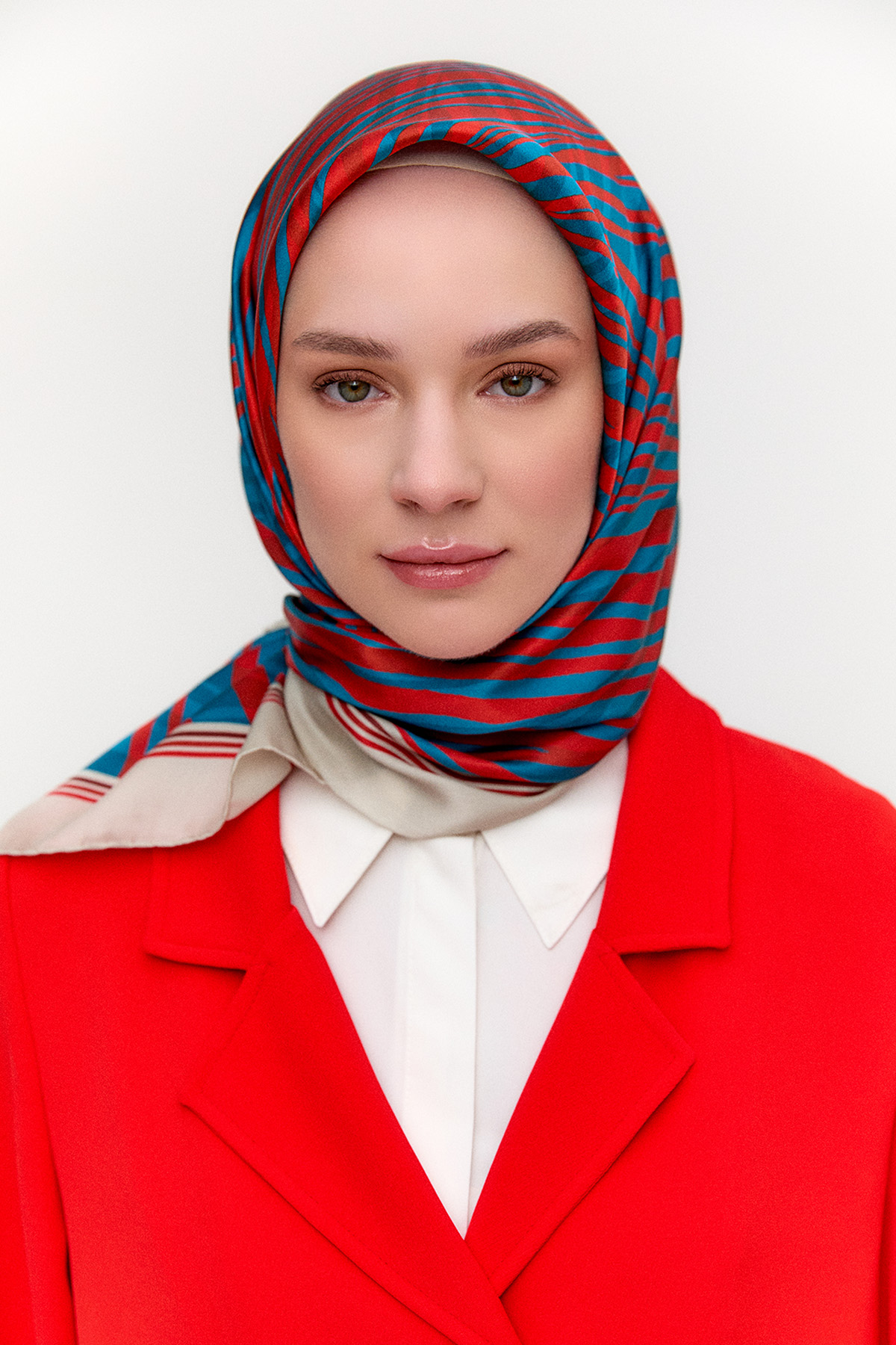 Zebra Desenli Sura İpek Eşarp, Tesettür Giyim