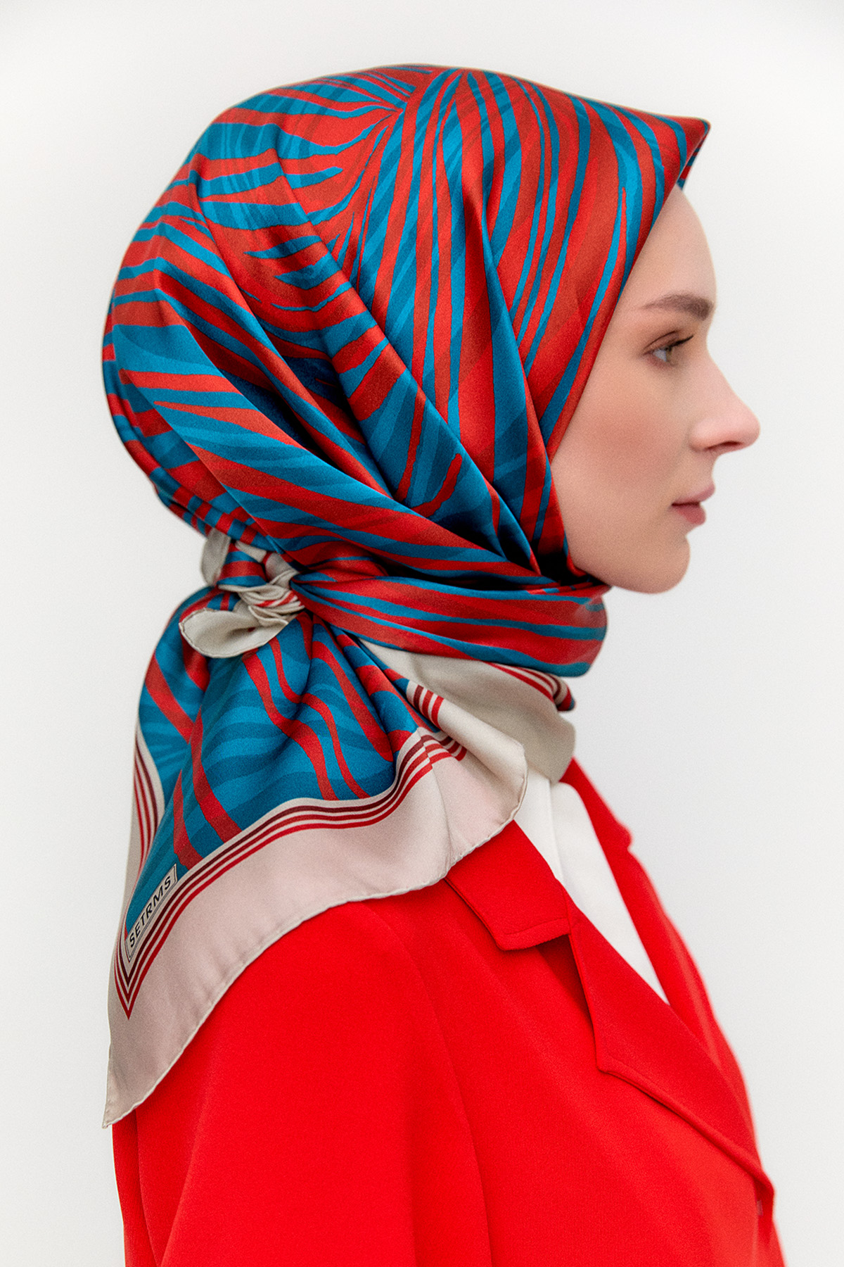 Zebra Desenli Sura İpek Eşarp, Tesettür Giyim