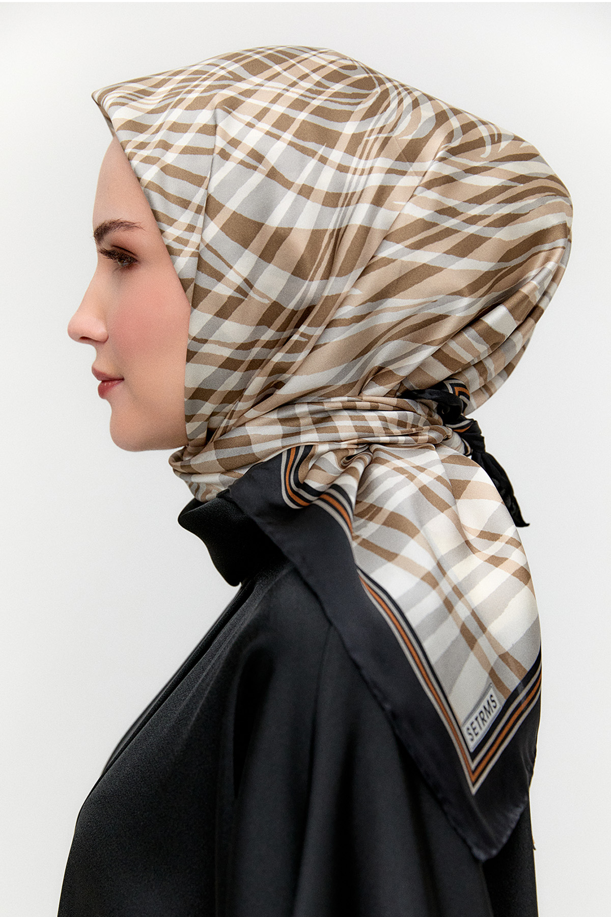 Zebra Desenli Sura İpek Eşarp, Tesettür Giyim