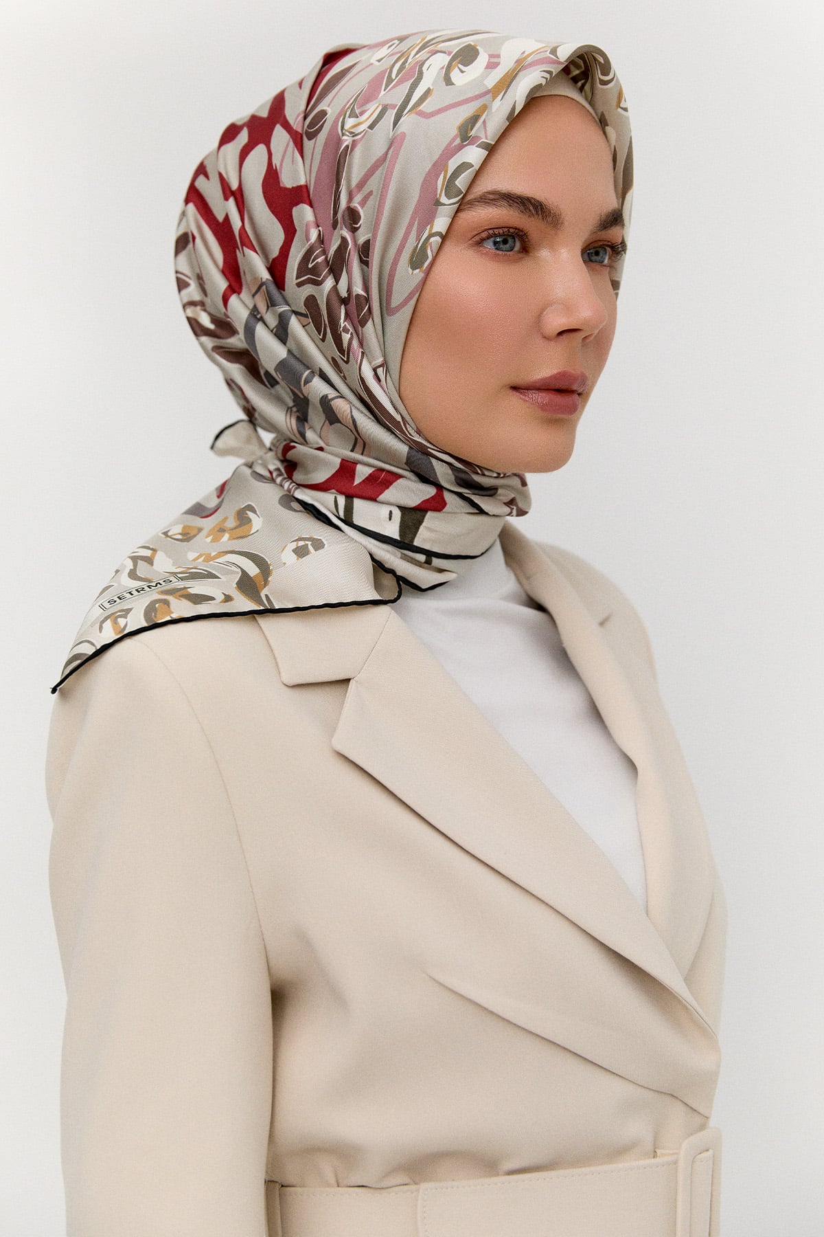 Leopar Desenli Twill İpek Eşarp, Tesettür Giyim