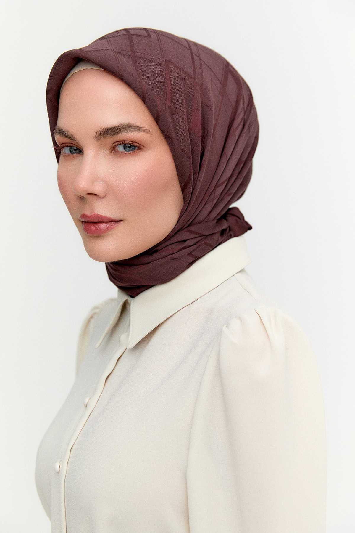 Dikdörtgen Desenli Modal Eşarp, Tesettür Giyim