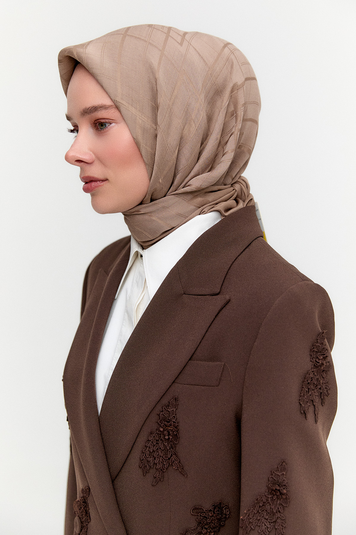 Dikdörtgen Desenli Modal Eşarp, Tesettür Giyim