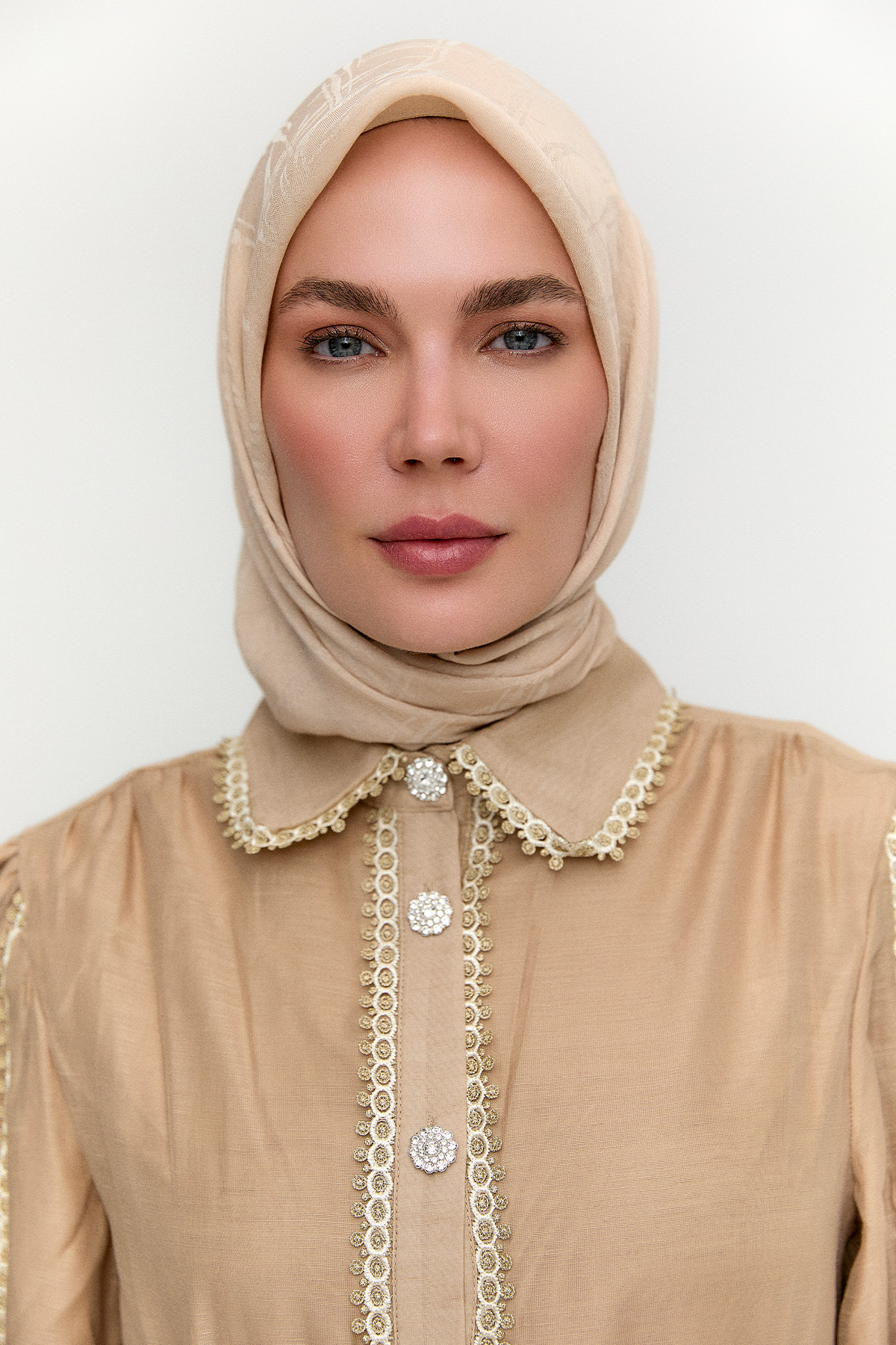 Jakarlı Çizgili Pamuk Naina Eşarp, Tesettür Giyim
