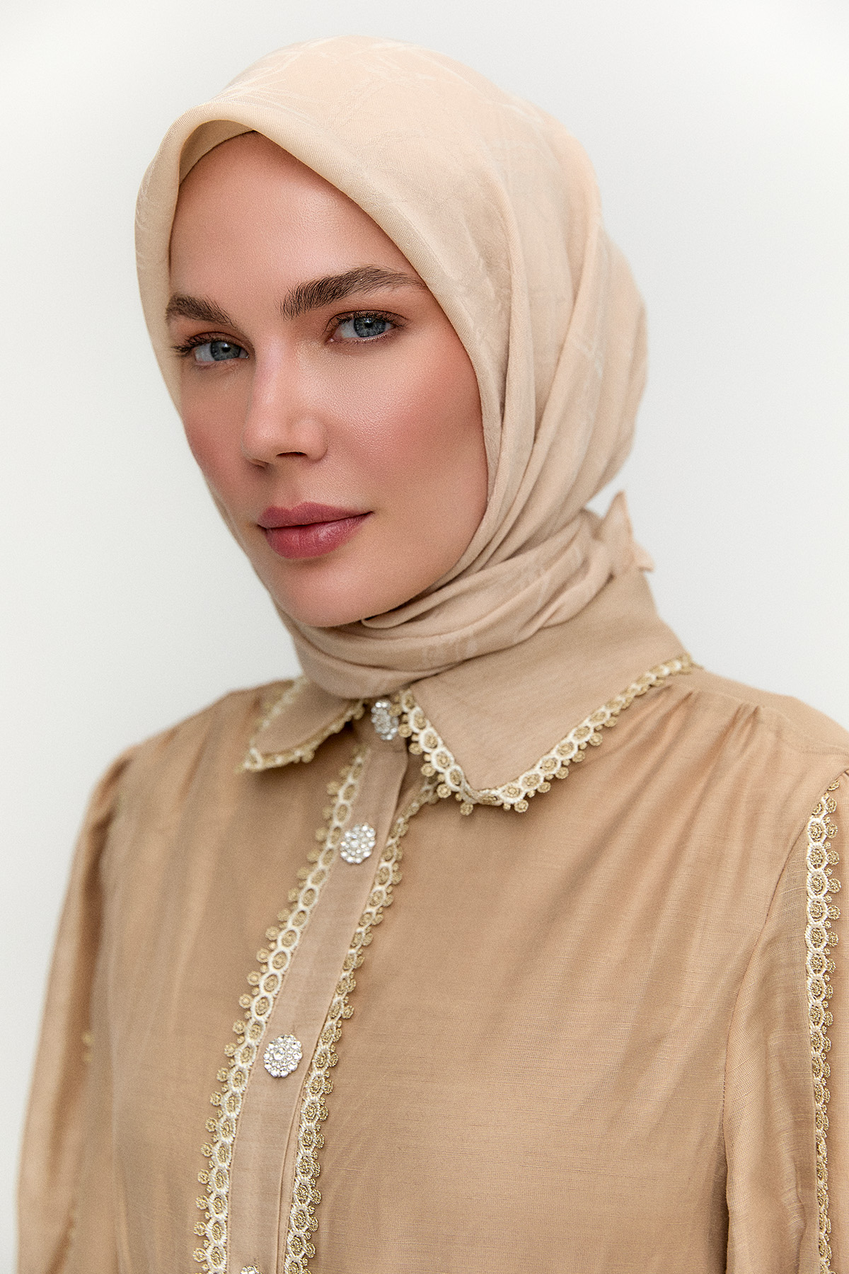 Jakarlı Çizgili Pamuk Naina Eşarp, Tesettür Giyim