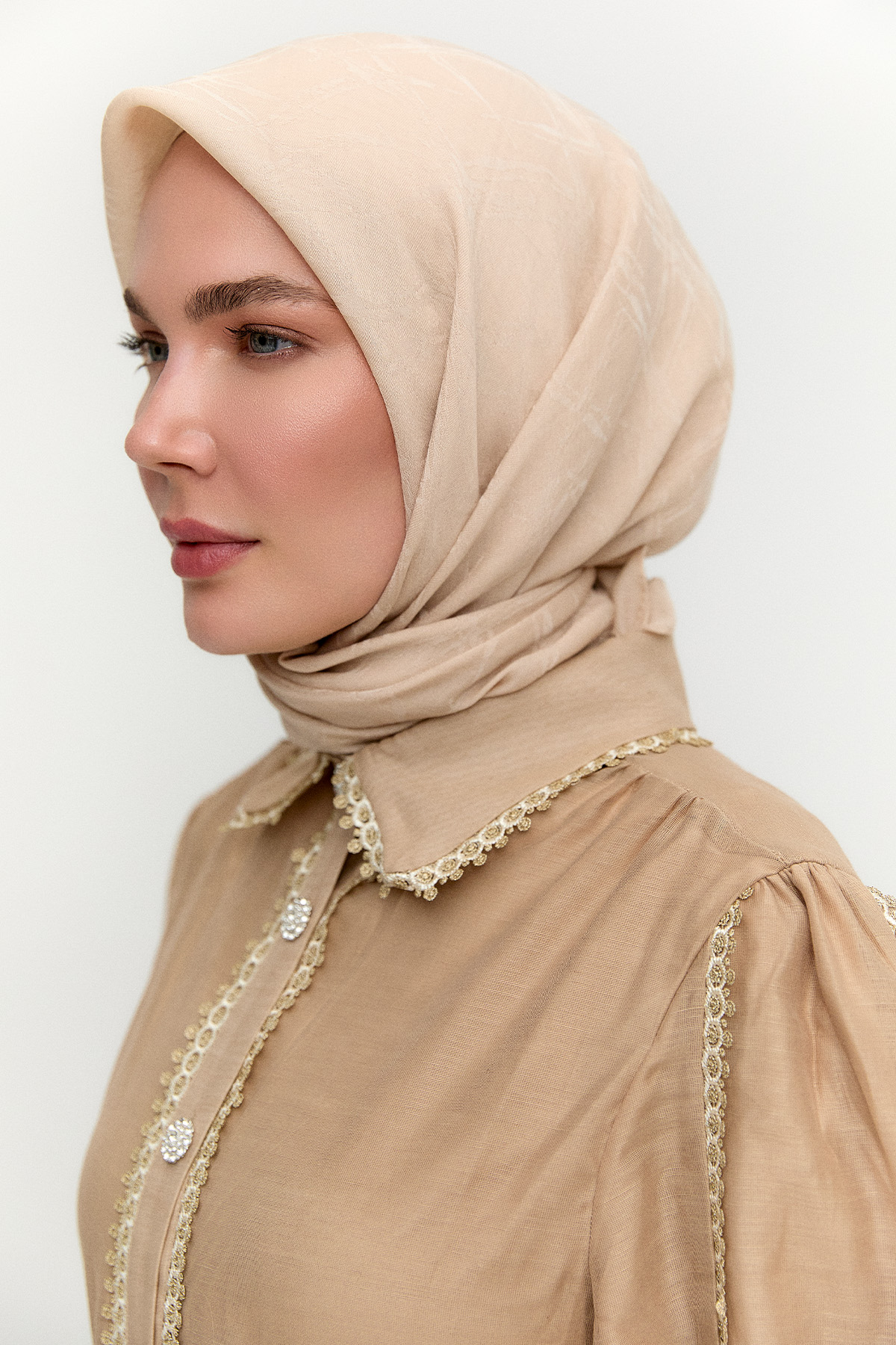 Jakarlı Çizgili Pamuk Naina Eşarp, Tesettür Giyim