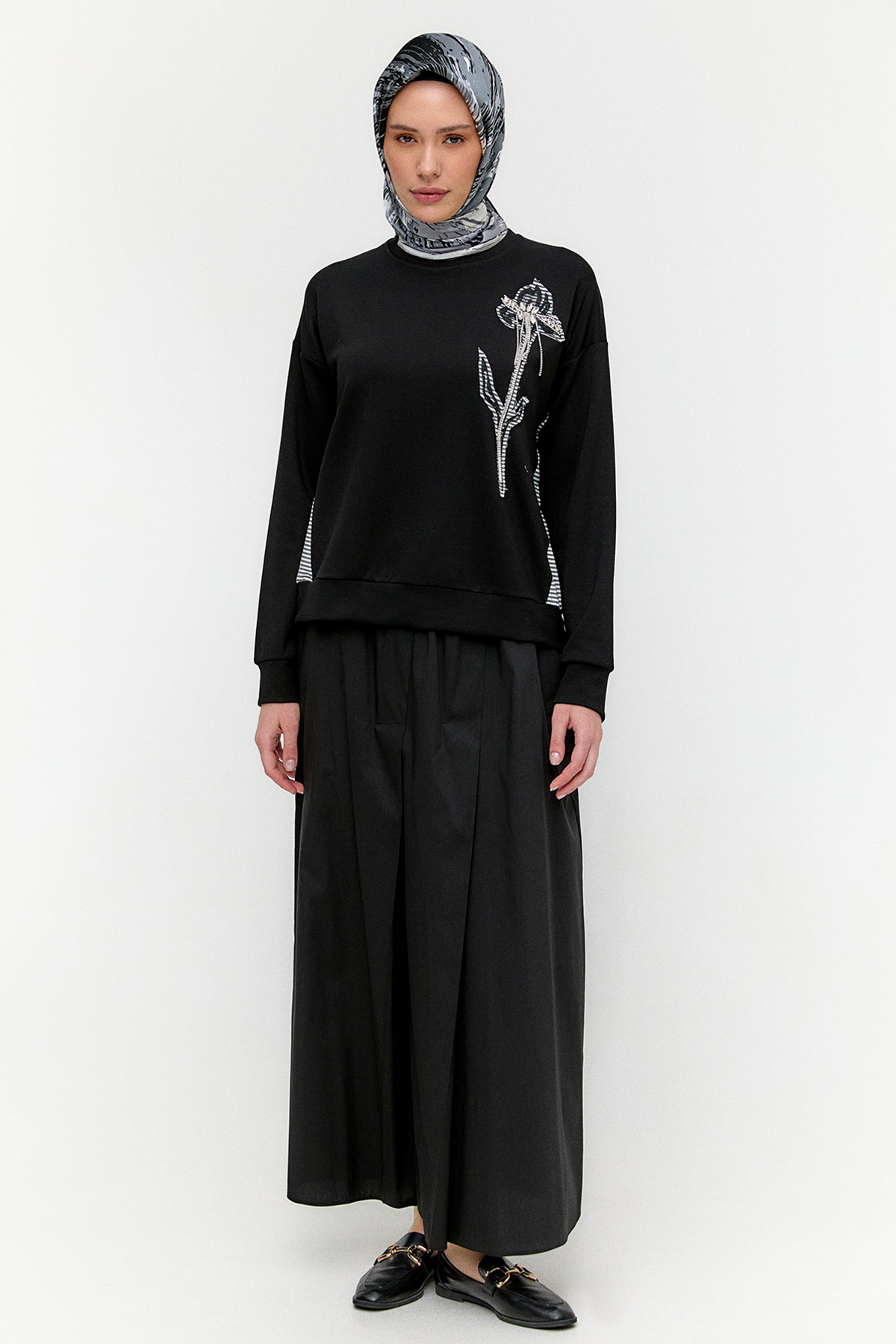 Süs Cepli Pamuklu Etek, Tesettür Giyim