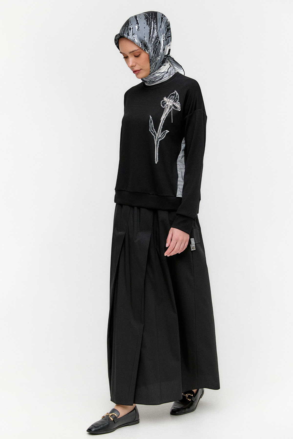 Süs Cepli Pamuklu Etek, Tesettür Giyim