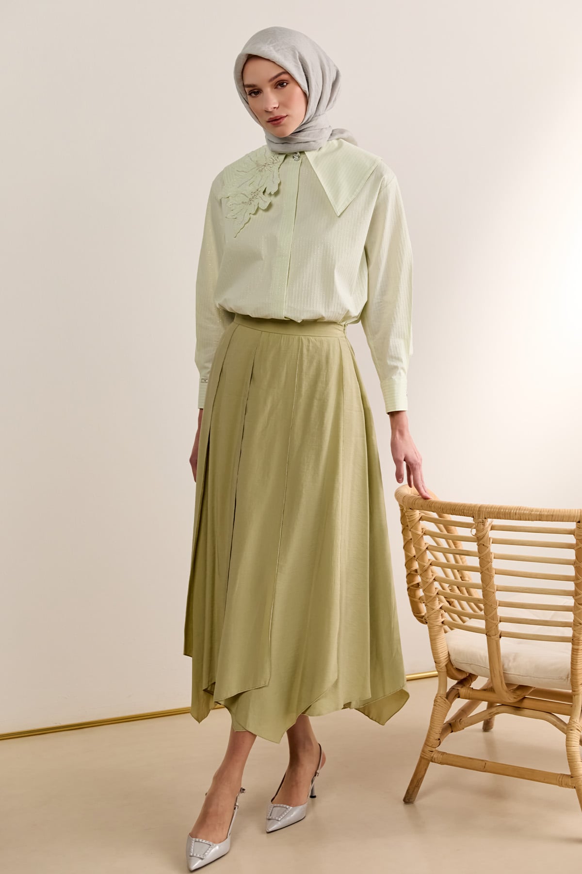 Parçalı Lyocell Etek, Tesettür Giyim