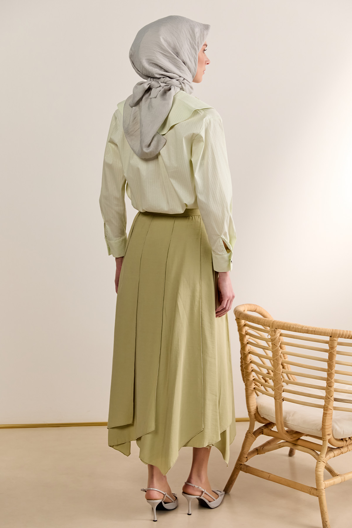 Parçalı Lyocell Etek, Tesettür Giyim