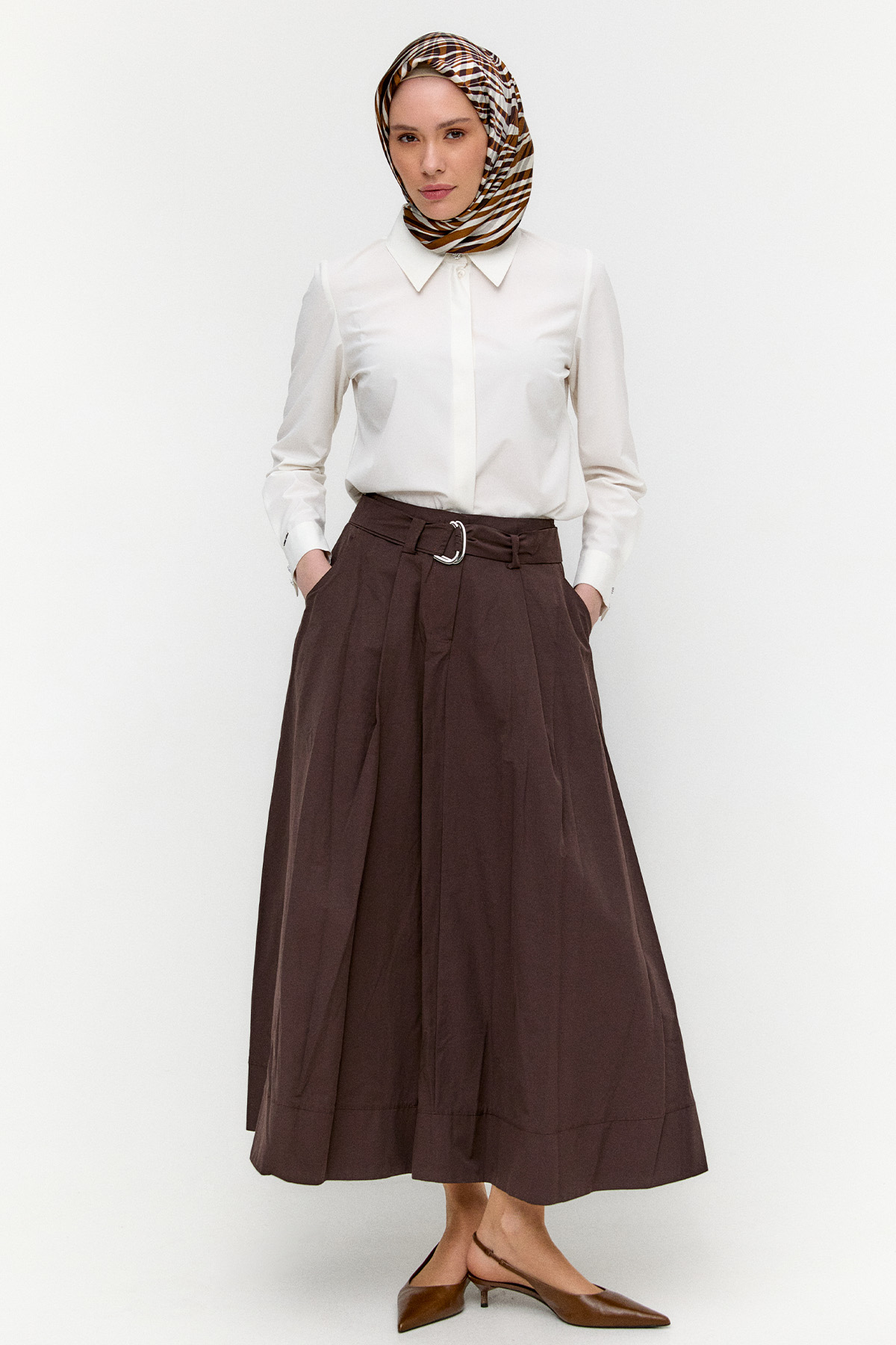 Kemerli Kloş Etek, Tesettür Giyim