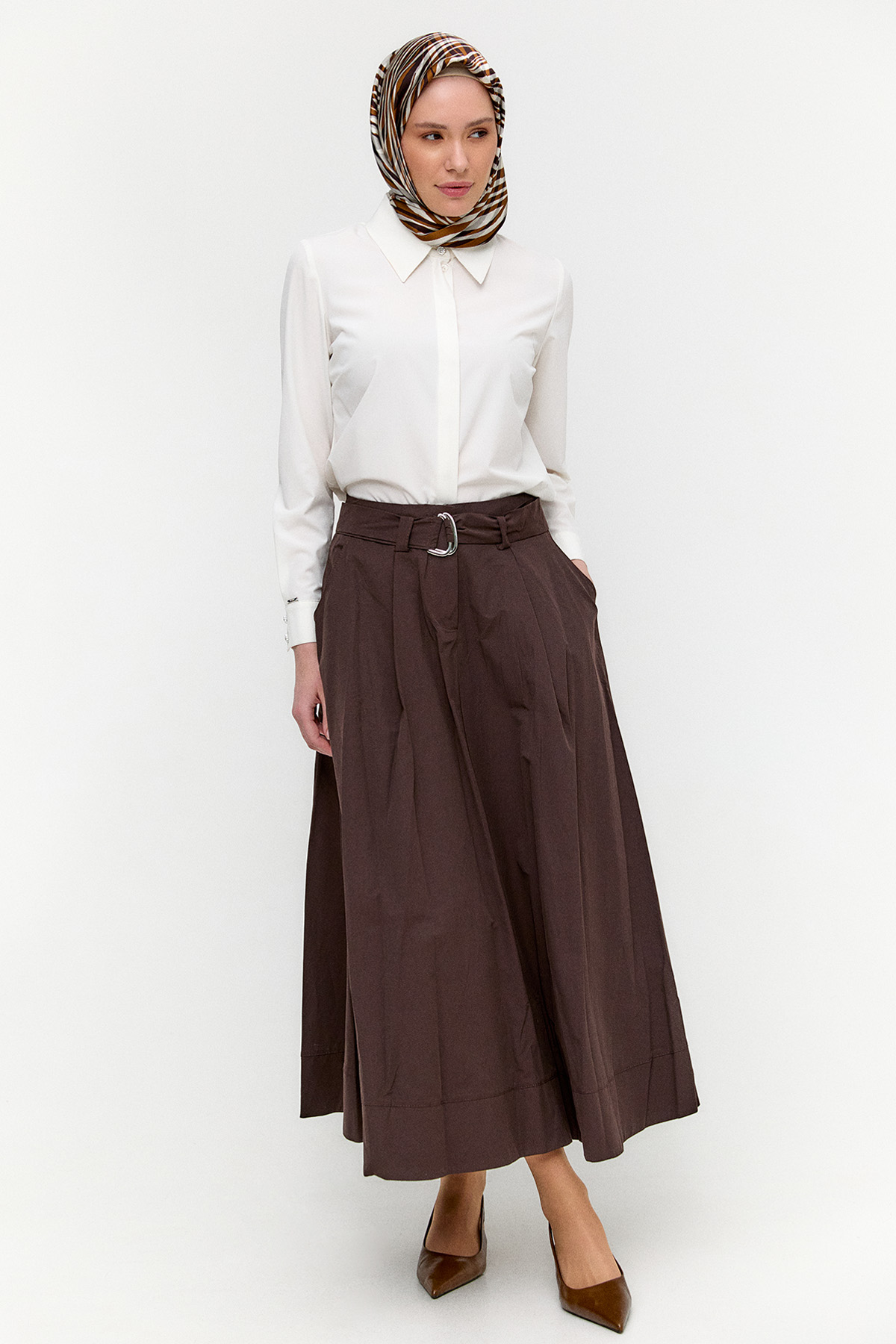 Kemerli Kloş Etek, Tesettür Giyim