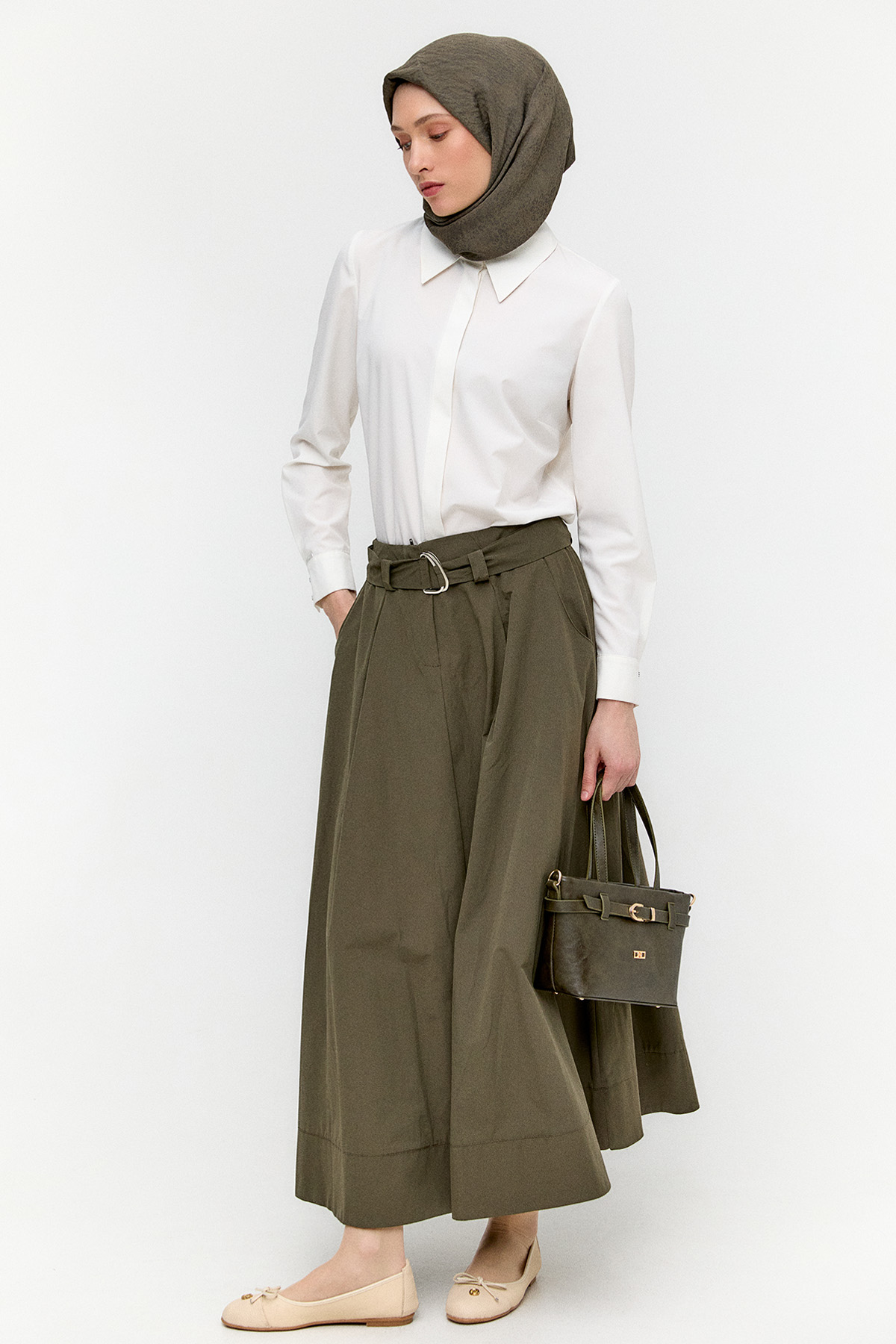 Kemerli Kloş Etek, Tesettür Giyim
