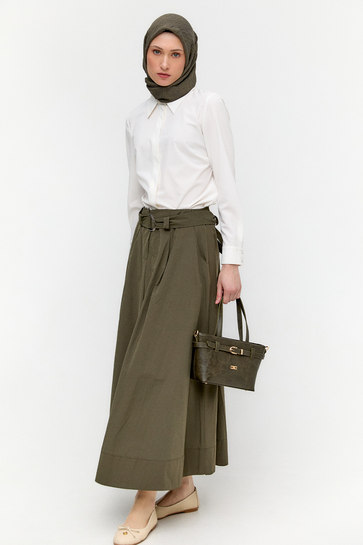 Kemerli Kloş Etek, Tesettür Giyim