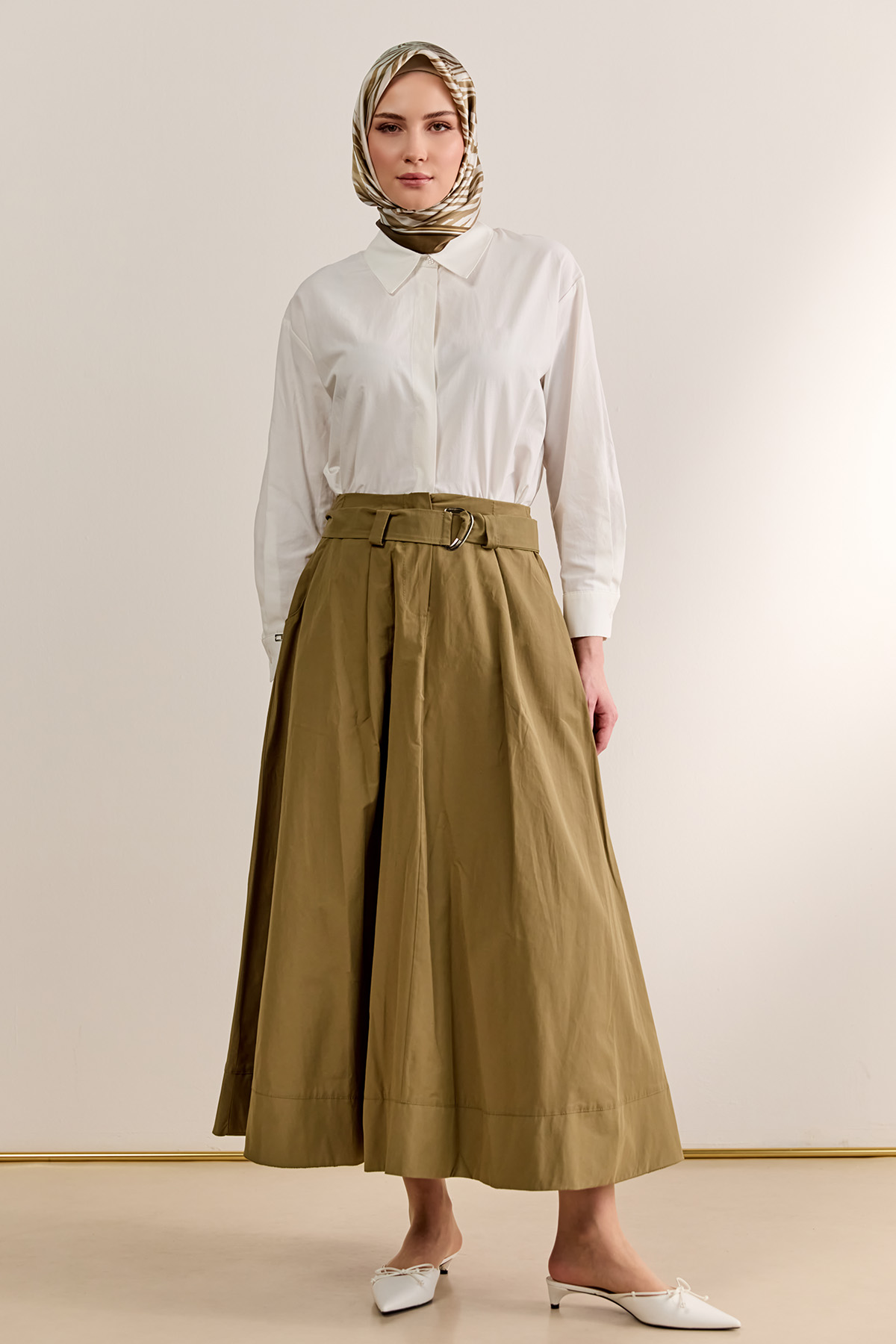 Kemerli Kloş Etek, Tesettür Giyim